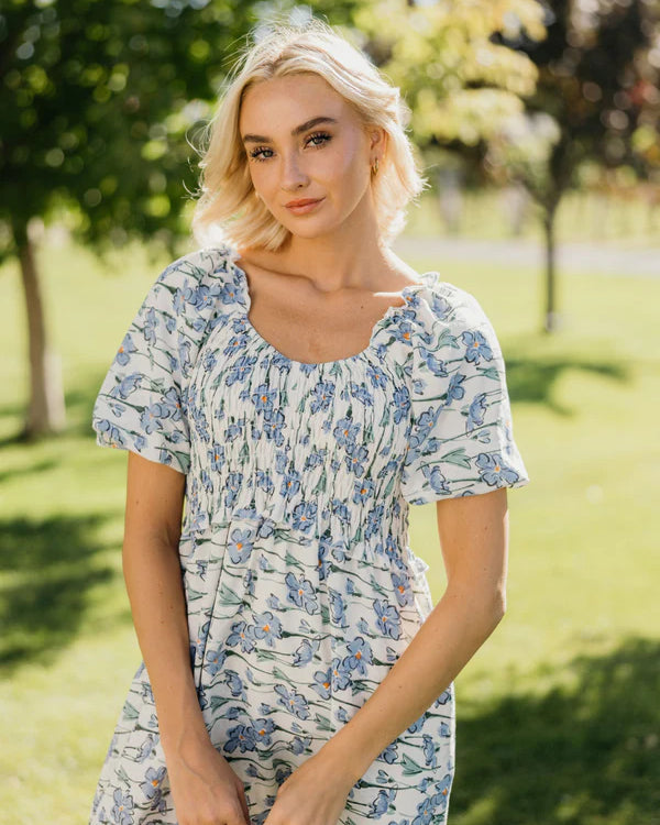 THE JENSEN MIDI DRESS - TAFFY SKY