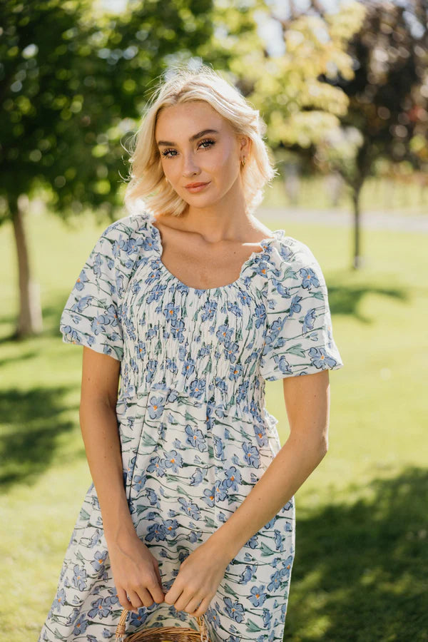 THE JENSEN MIDI DRESS - TAFFY SKY