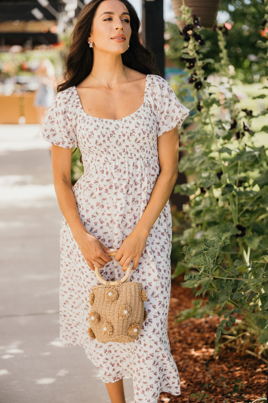 MILEY MIDI DRESS - WILD PLUM VINE