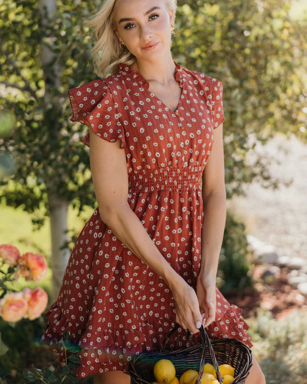 THE FINN PRINTED DRESS - FLOWER POT