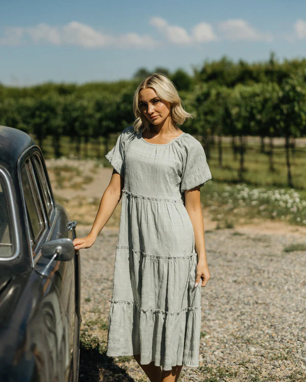 THE SERENA MIDI DRESS - MINT JULEP