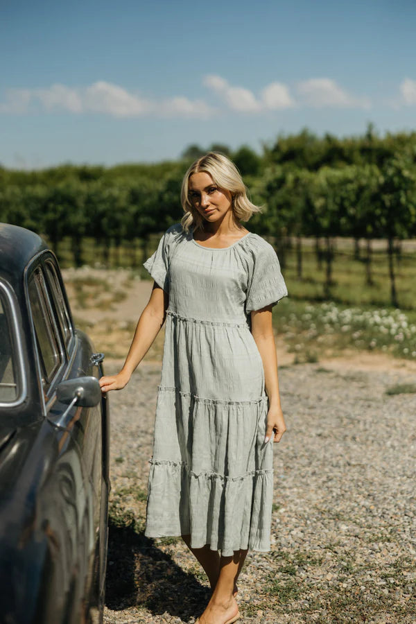 THE SERENA MIDI DRESS - MINT JULEP