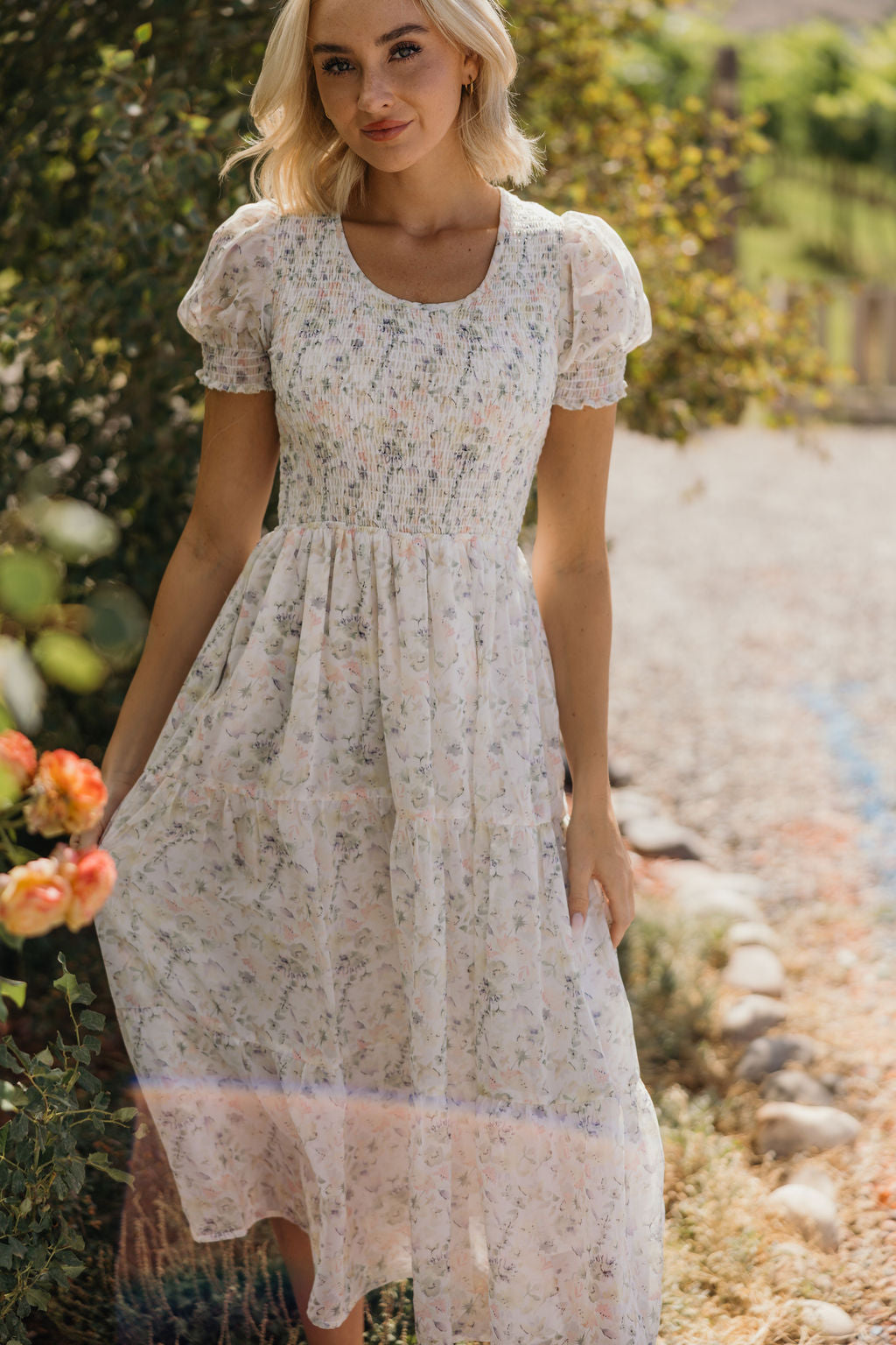 THE MCCALL PRINTED MIDI DRESS - PRESSED FLORAL