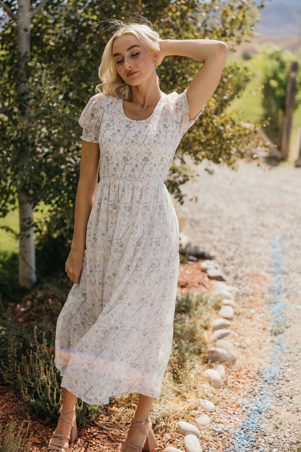 THE MCCALL PRINTED MIDI DRESS - PRESSED FLORAL