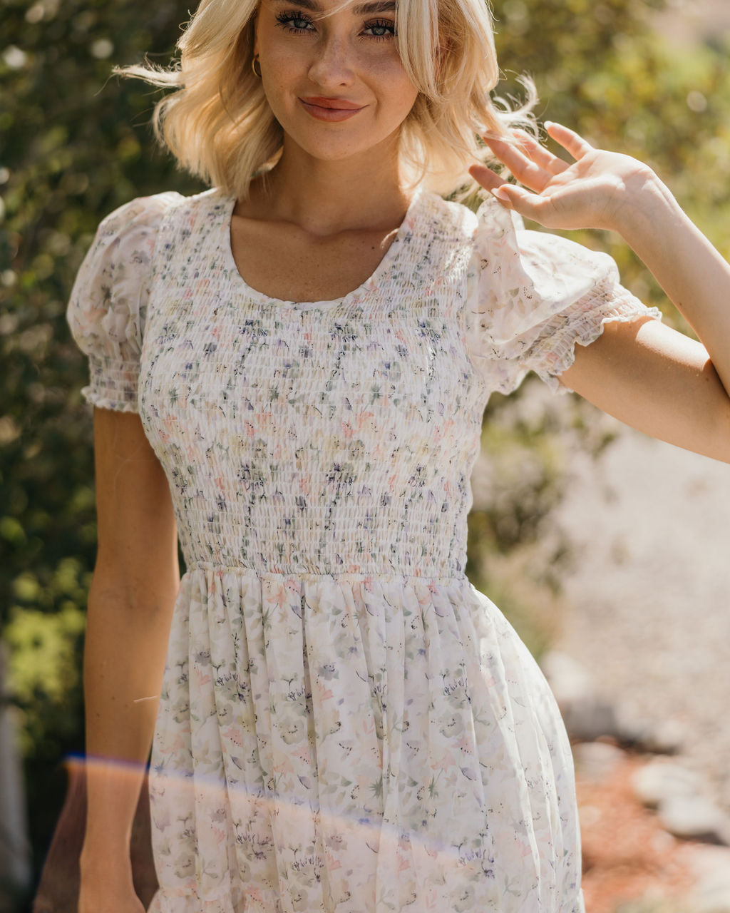 THE MCCALL PRINTED MIDI DRESS - PRESSED FLORAL