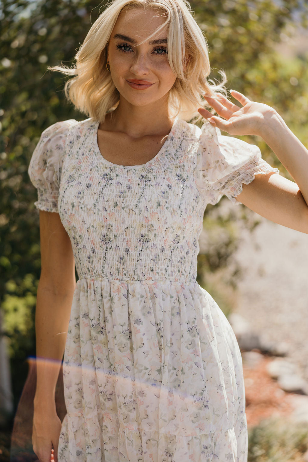 THE MCCALL PRINTED MIDI DRESS - PRESSED FLORAL