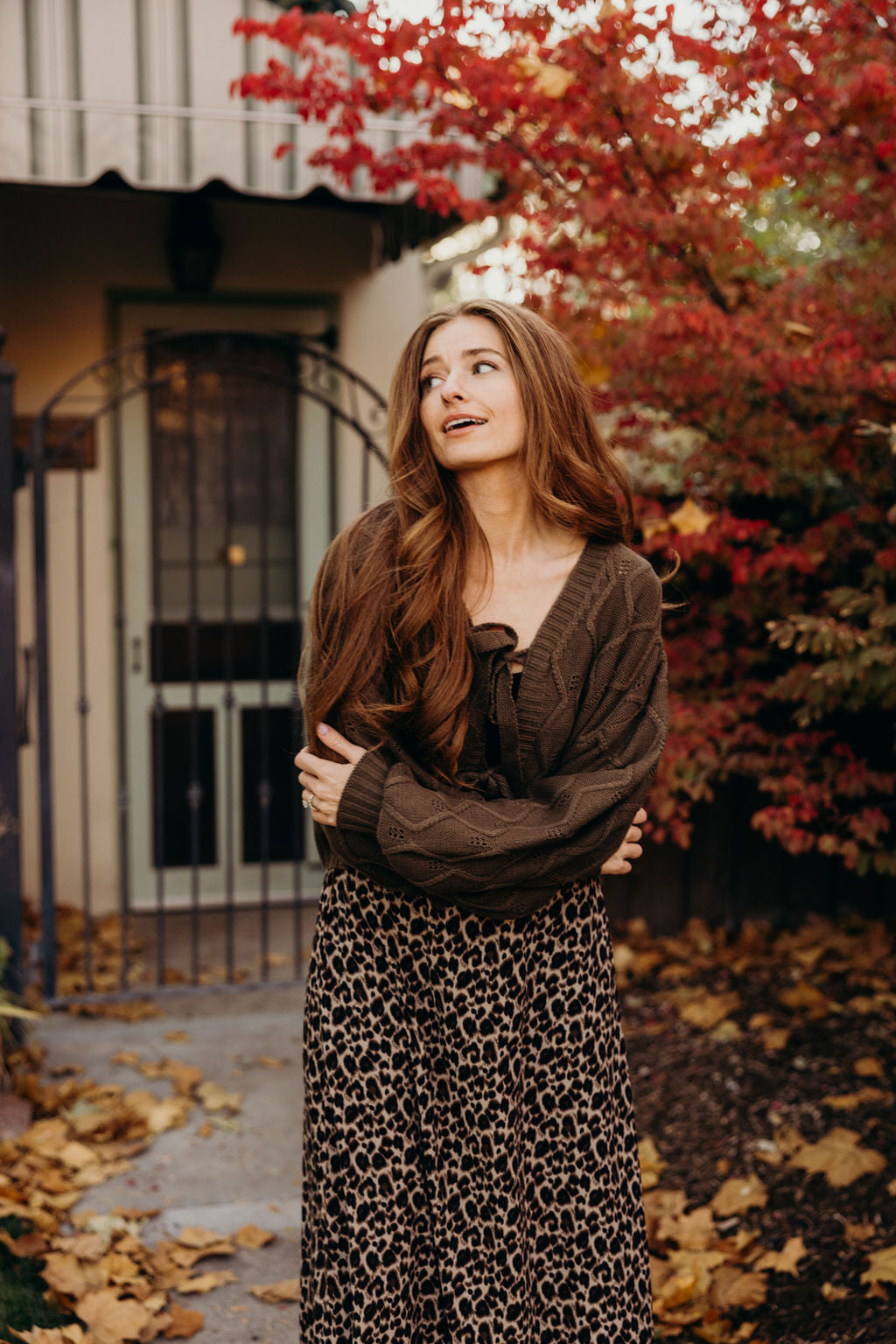 THE MIDI SLIP SKIRT - LEOPARD