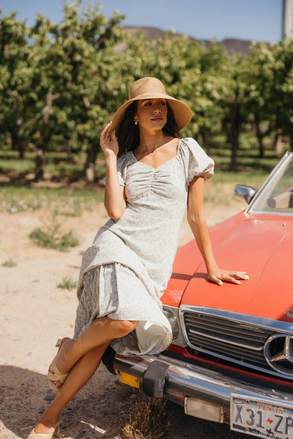 HAWTHORNE MIDI DRESS - PALE PISTACHIO