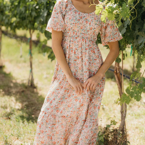 WYOMING MIDI FLORAL DRESS - COUNTRY FLAIR