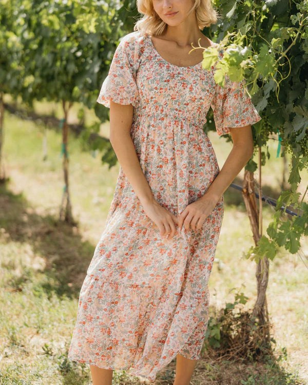 WYOMING MIDI FLORAL DRESS - COUNTRY FLAIR