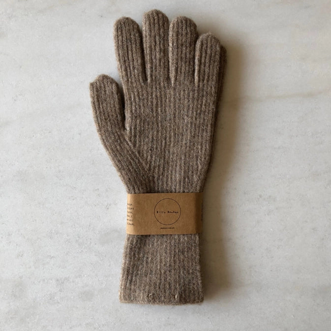 FUZZY WOOL TOUCH SCREEN GLOVES - MUSHROOM