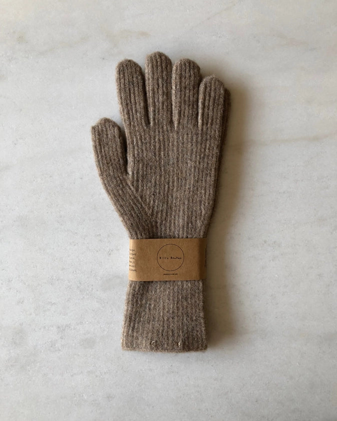 FUZZY WOOL TOUCH SCREEN GLOVES - MUSHROOM