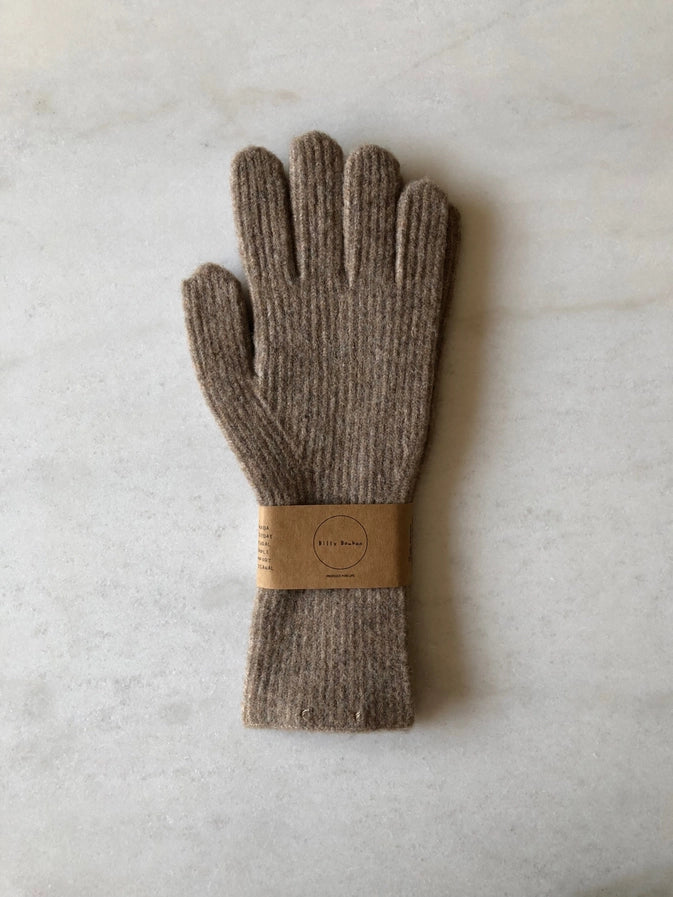 FUZZY WOOL TOUCH SCREEN GLOVES - MUSHROOM