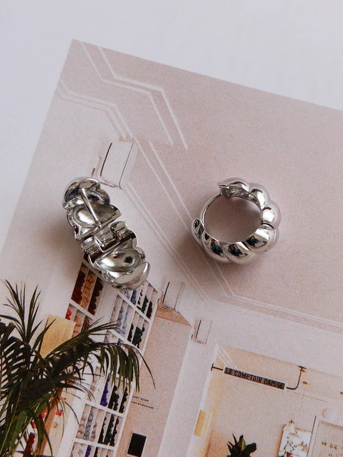 ARYA THICK TWISTED HOOPS - SILVER