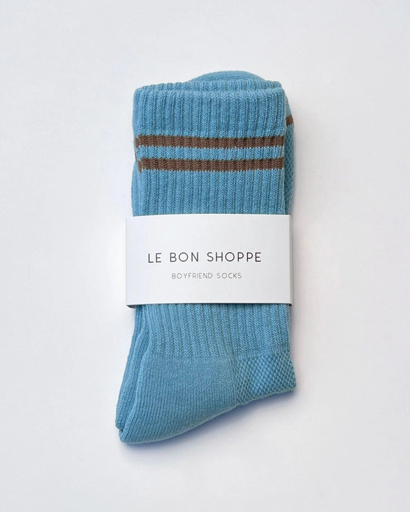 LE BON SHOPPE EXTENDED BOYFRIEND SOCKS - POWDER BLUE
