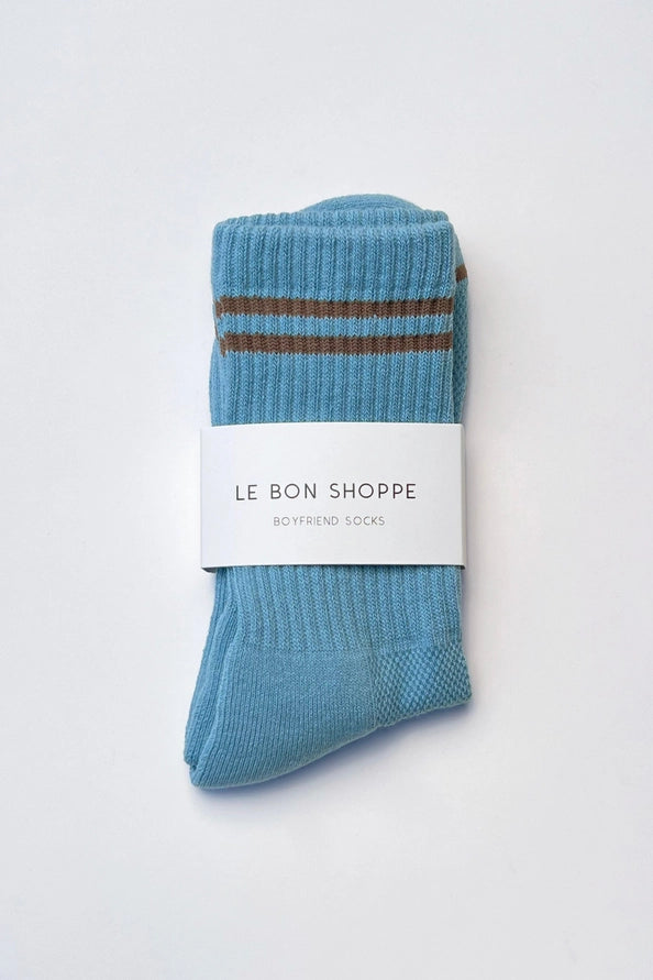 LE BON SHOPPE EXTENDED BOYFRIEND SOCKS - POWDER BLUE