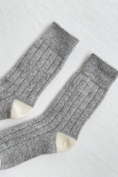 LE BON SHOPPE CLASSIC CASHMERE SOCKS - GREY MELANGE