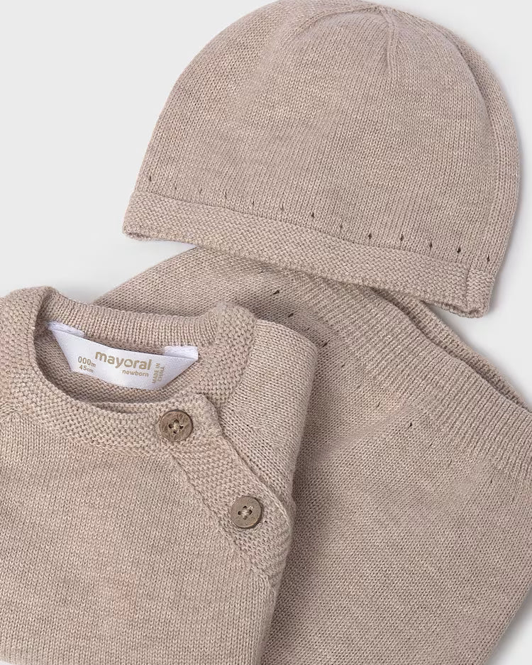 MAYORAL 3PC KNIT GIFT SET - DUNE
