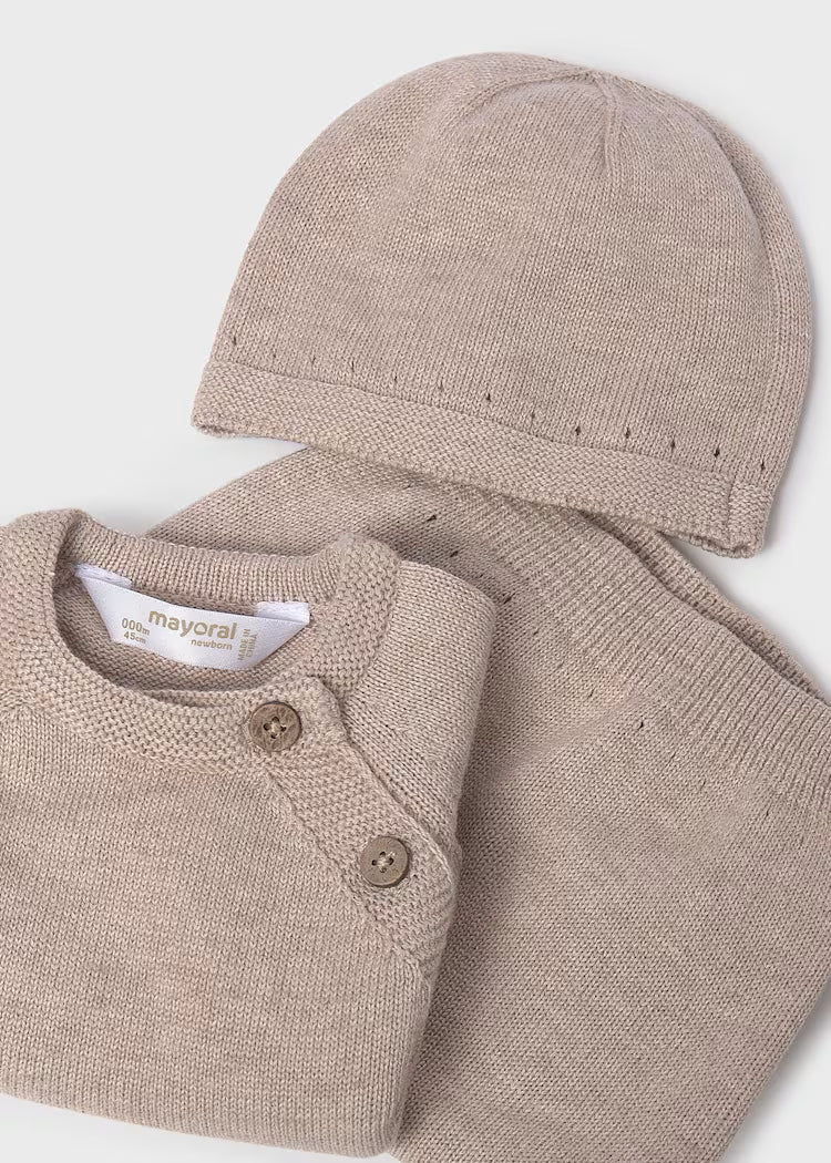 MAYORAL 3PC KNIT GIFT SET - DUNE