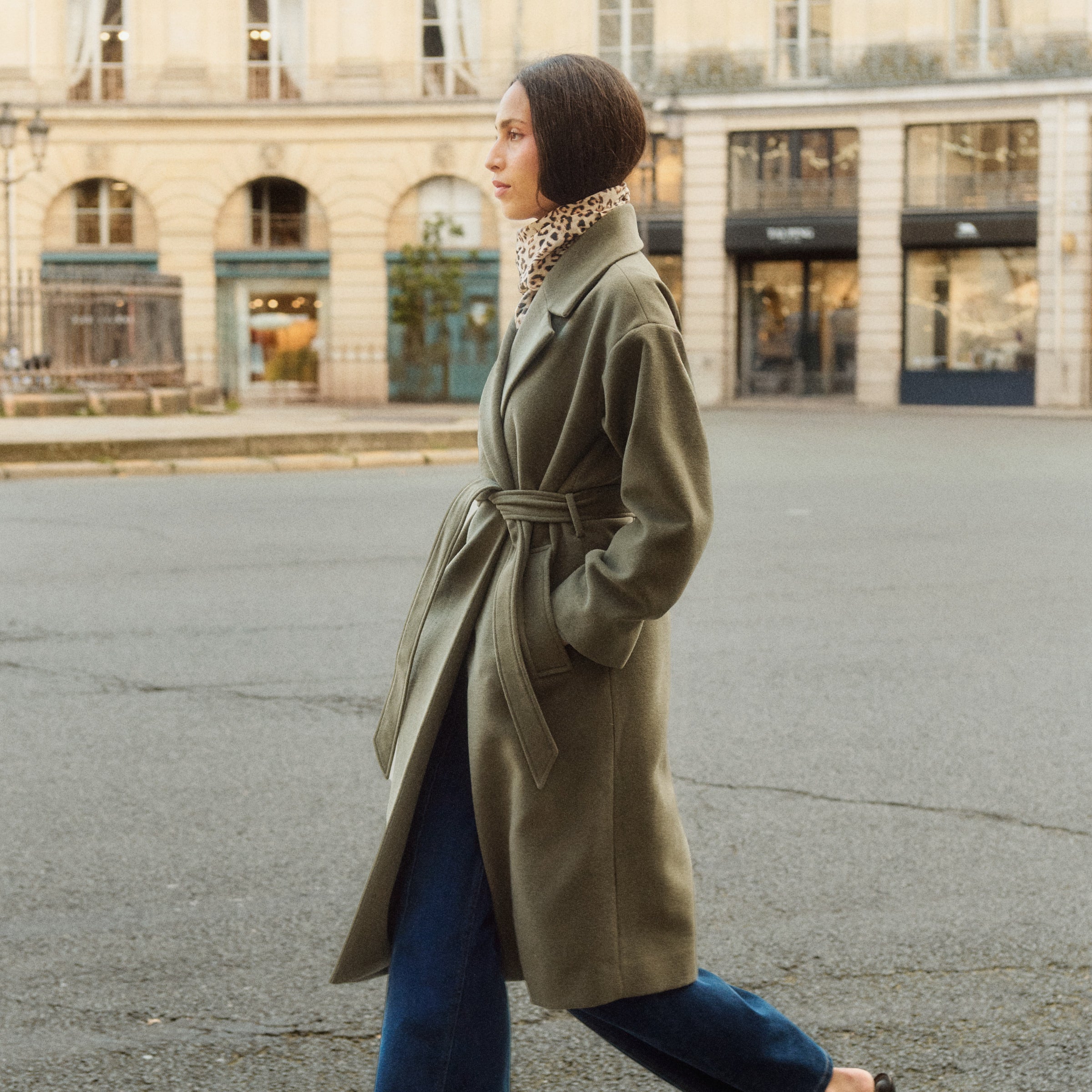 SOAKED RUBIE BELTED COAT - GRAPE LEAF