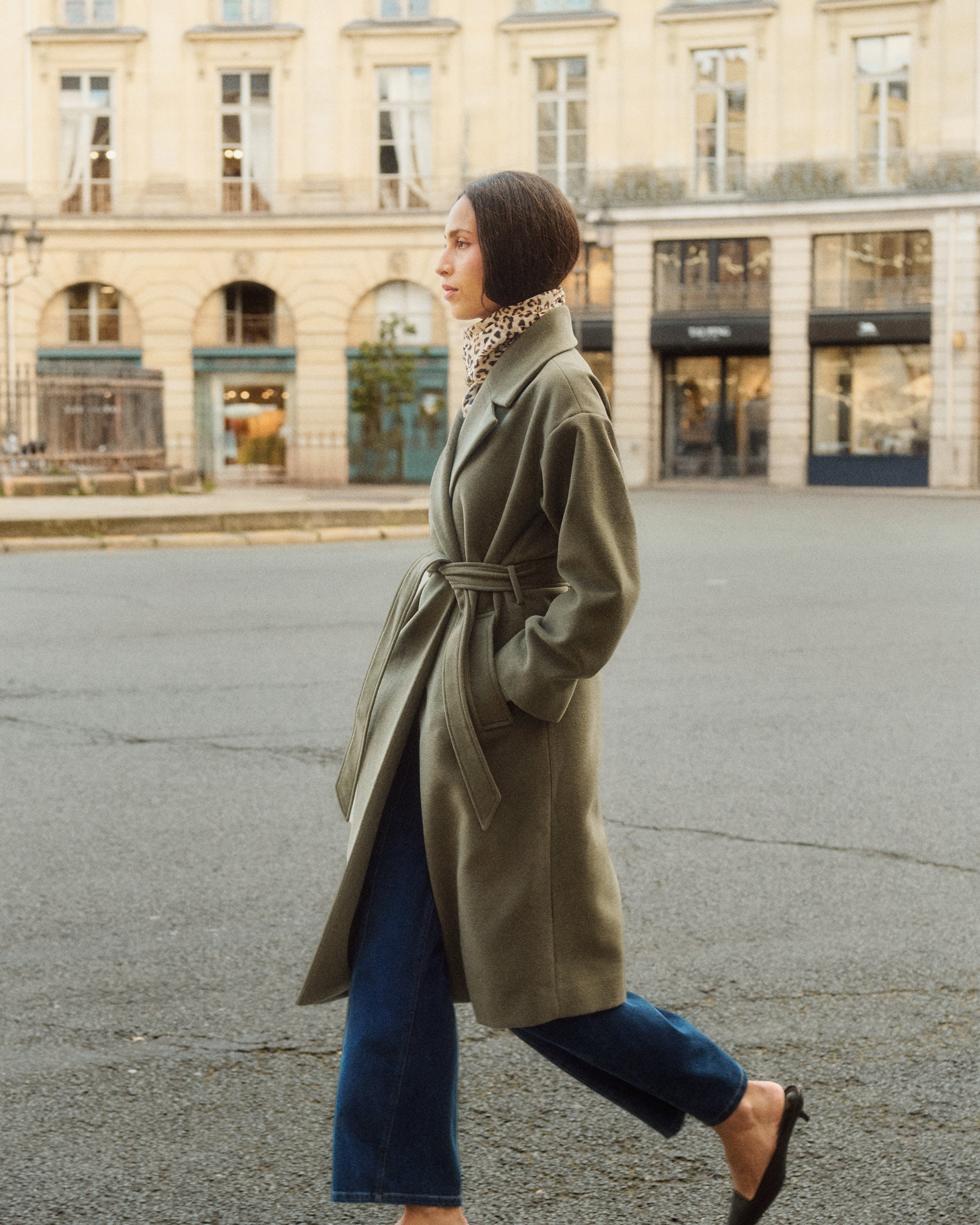 SOAKED RUBIE BELTED COAT - GRAPE LEAF