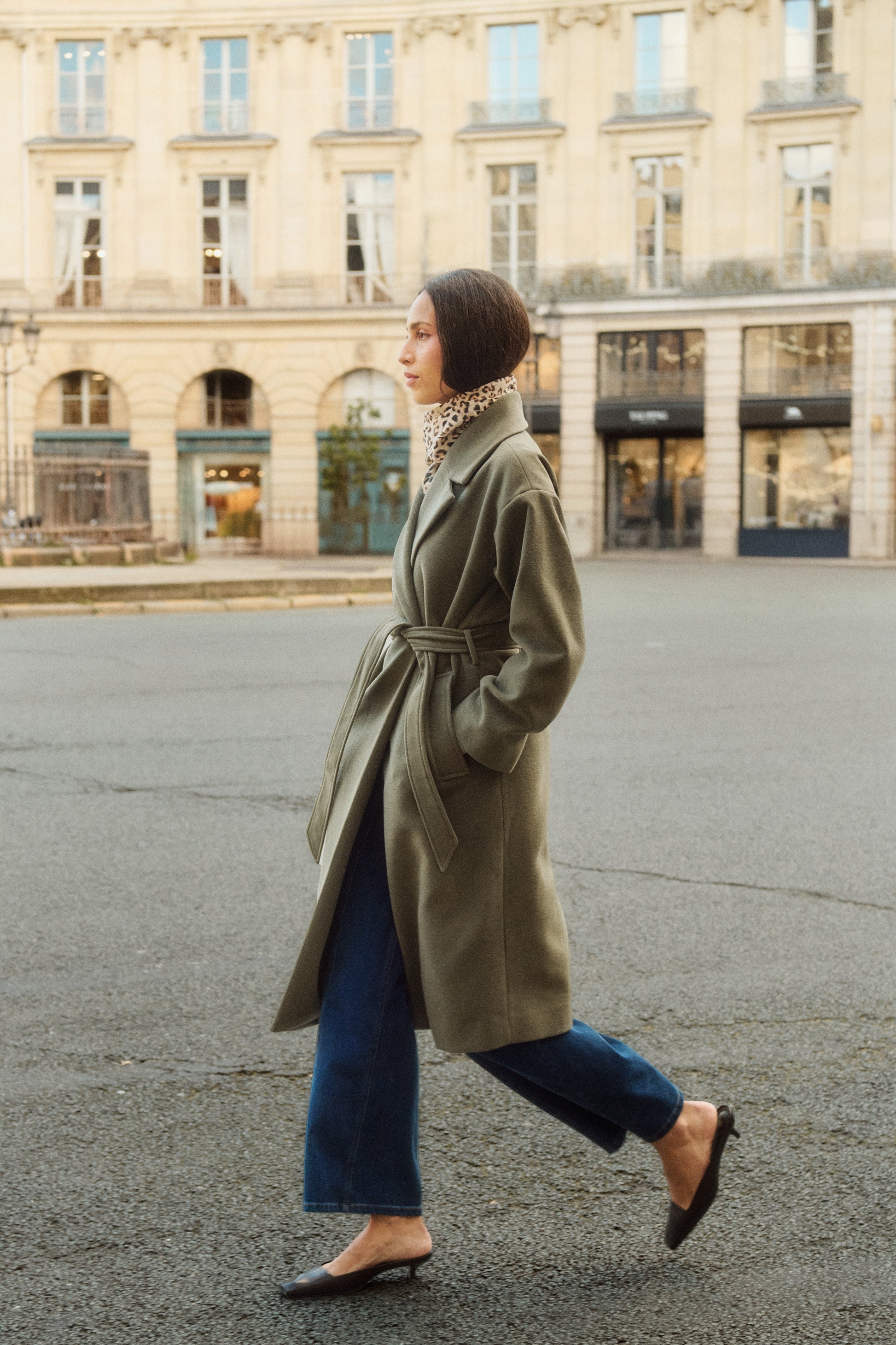 SOAKED RUBIE BELTED COAT - GRAPE LEAF