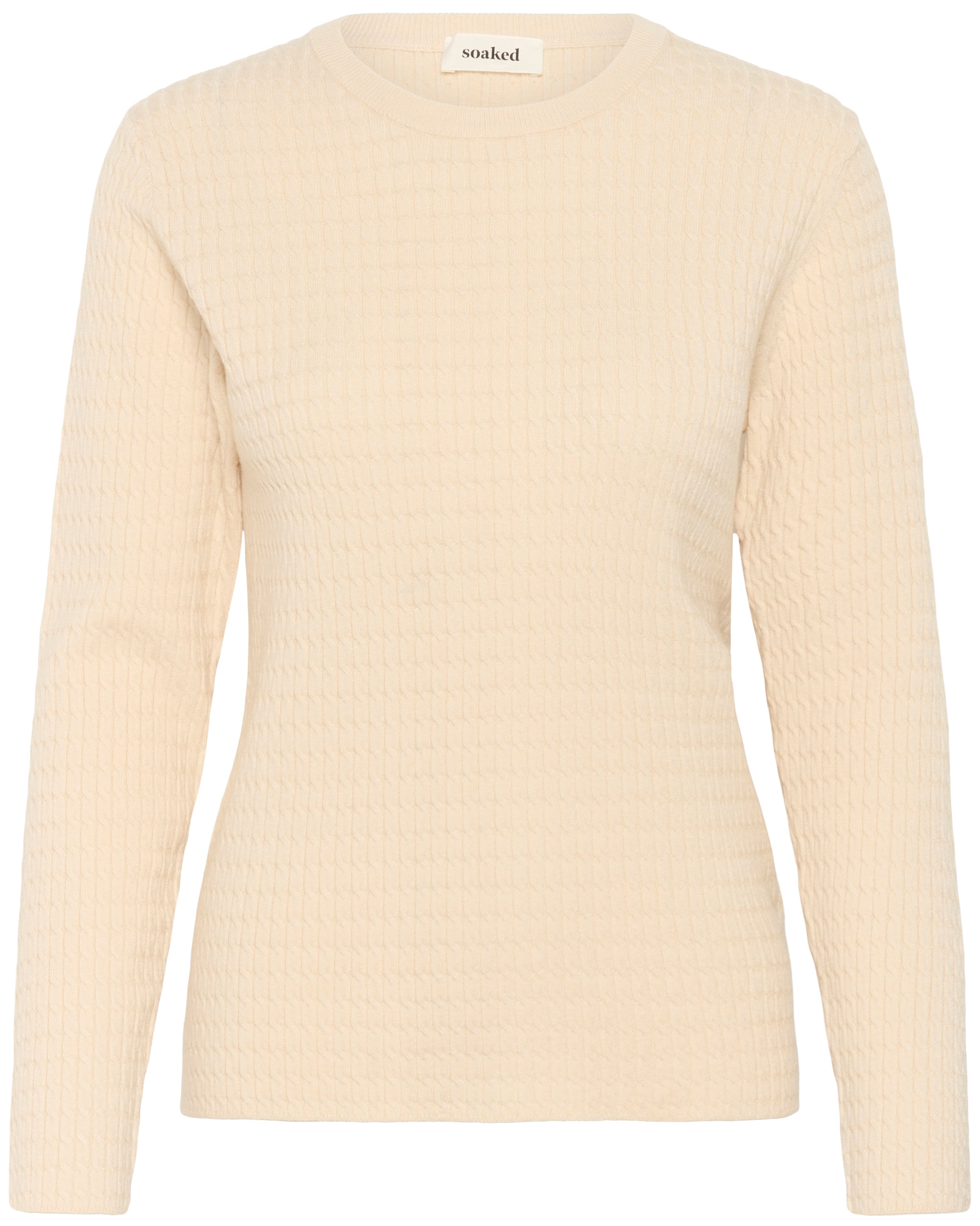 SOAKED SPINA CABLE PULLOVER - SANDSHELL