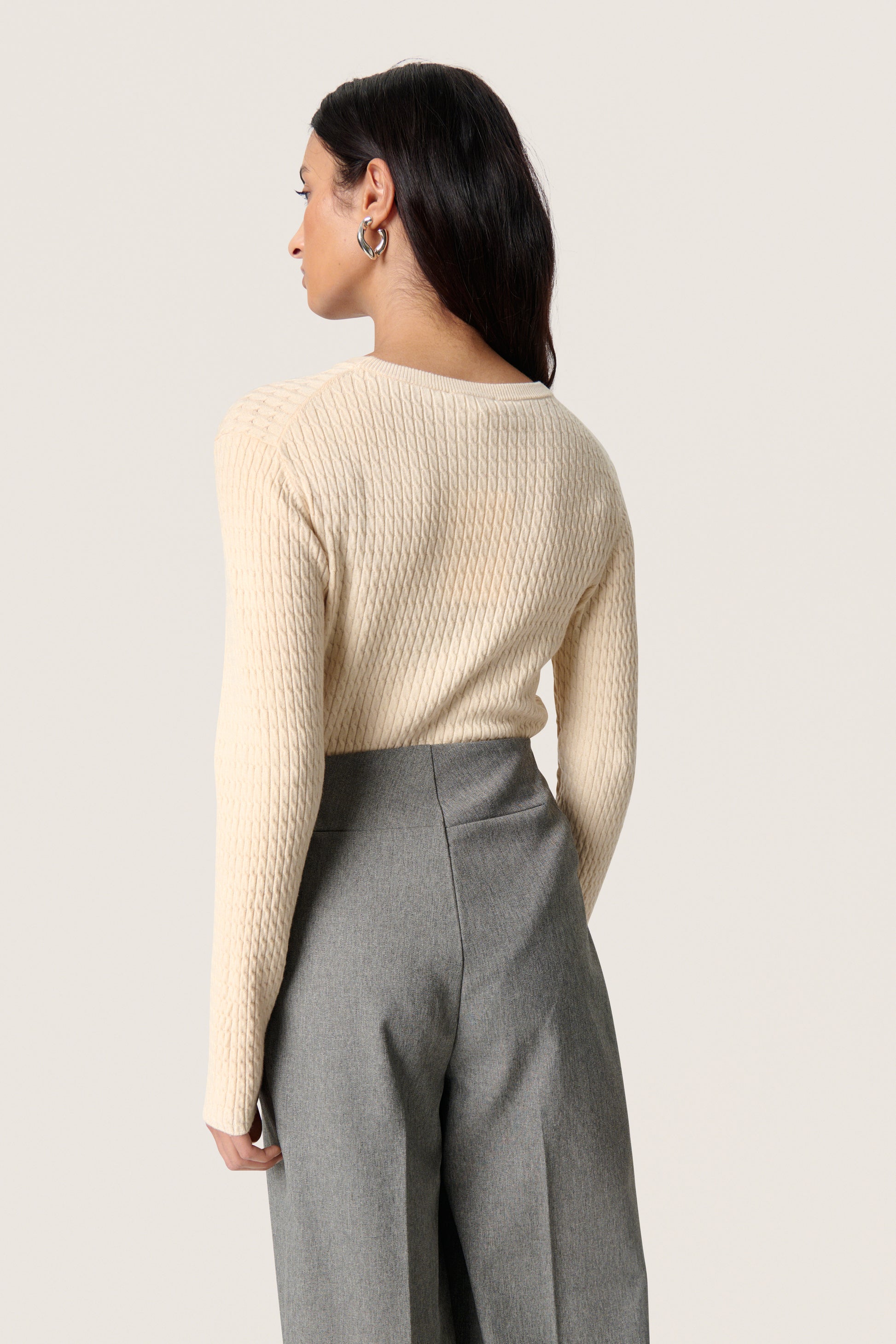 SOAKED SPINA CABLE PULLOVER - SANDSHELL