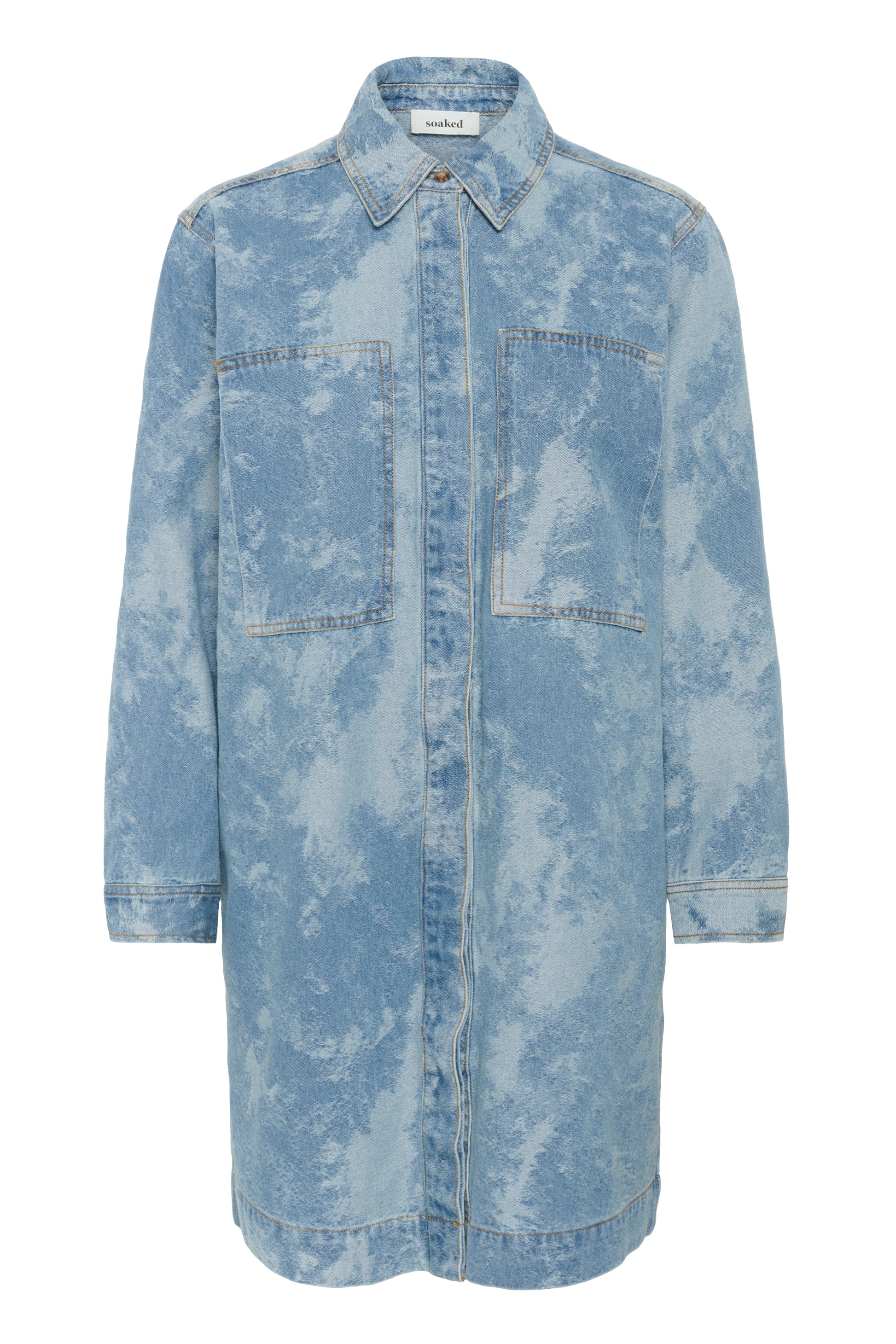 SOAKED ALTEA DENIM DRESS - FUZZY BLUE DENIM
