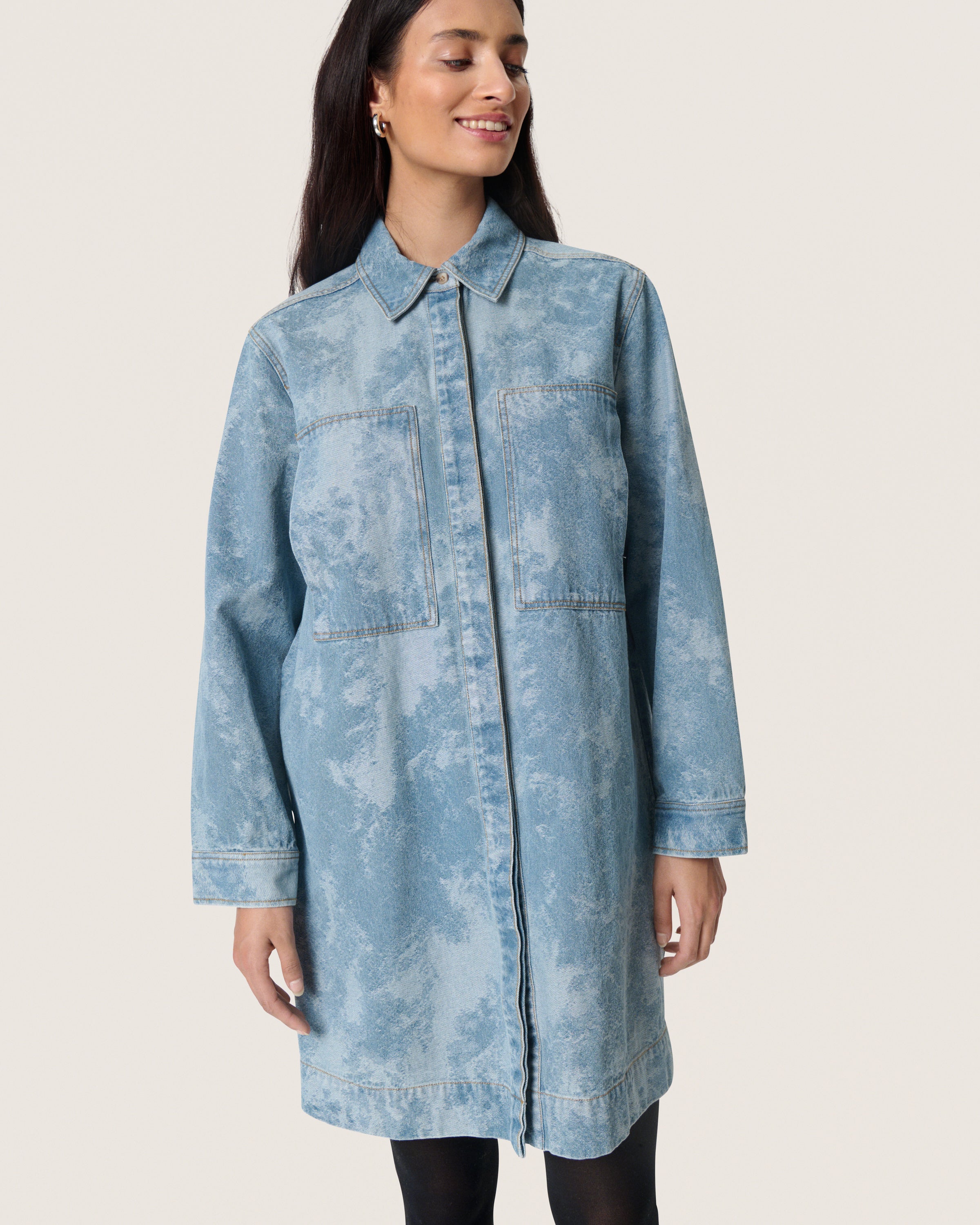 SOAKED ALTEA DENIM DRESS - FUZZY BLUE DENIM