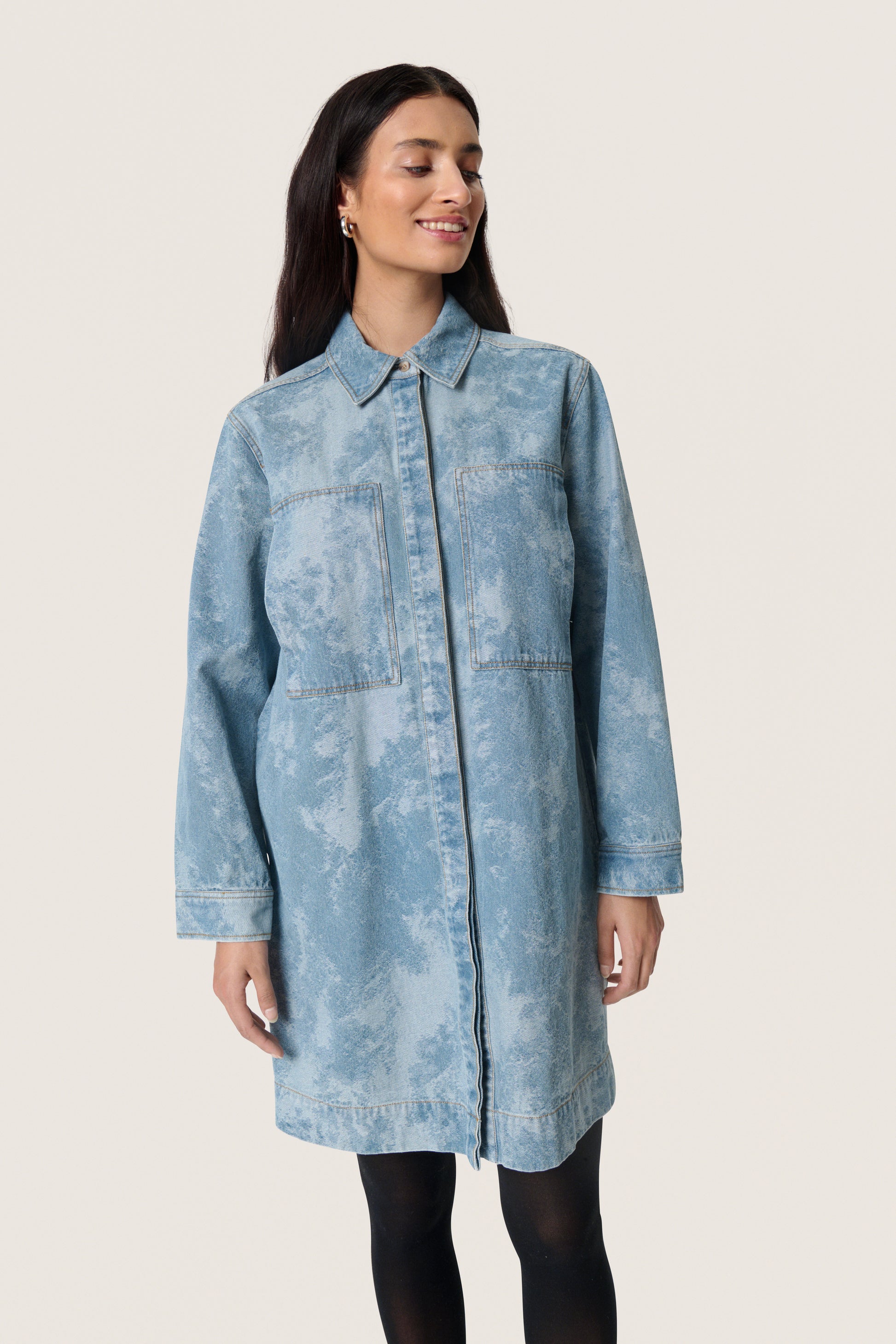 SOAKED ALTEA DENIM DRESS - FUZZY BLUE DENIM