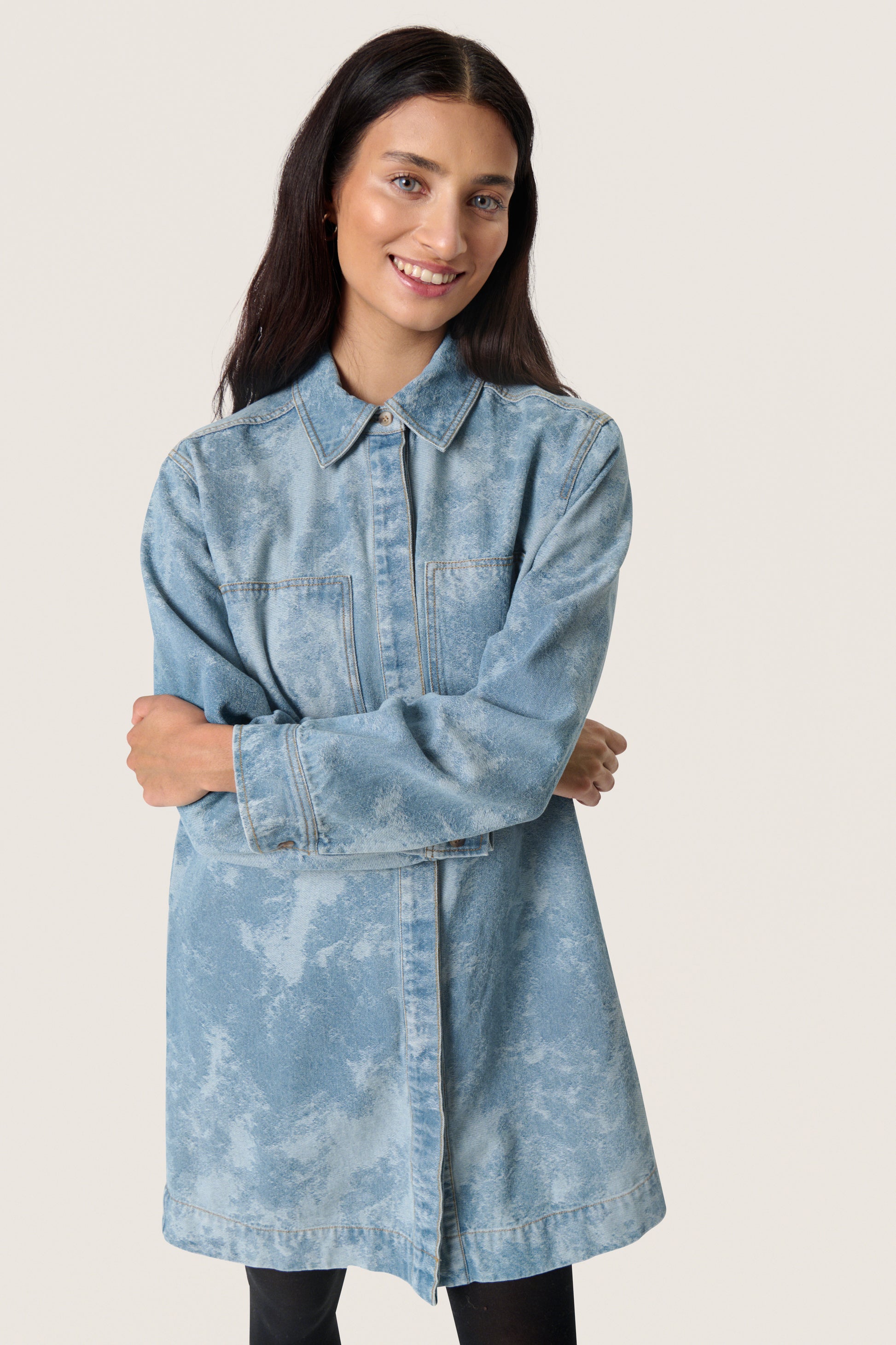 SOAKED ALTEA DENIM DRESS - FUZZY BLUE DENIM