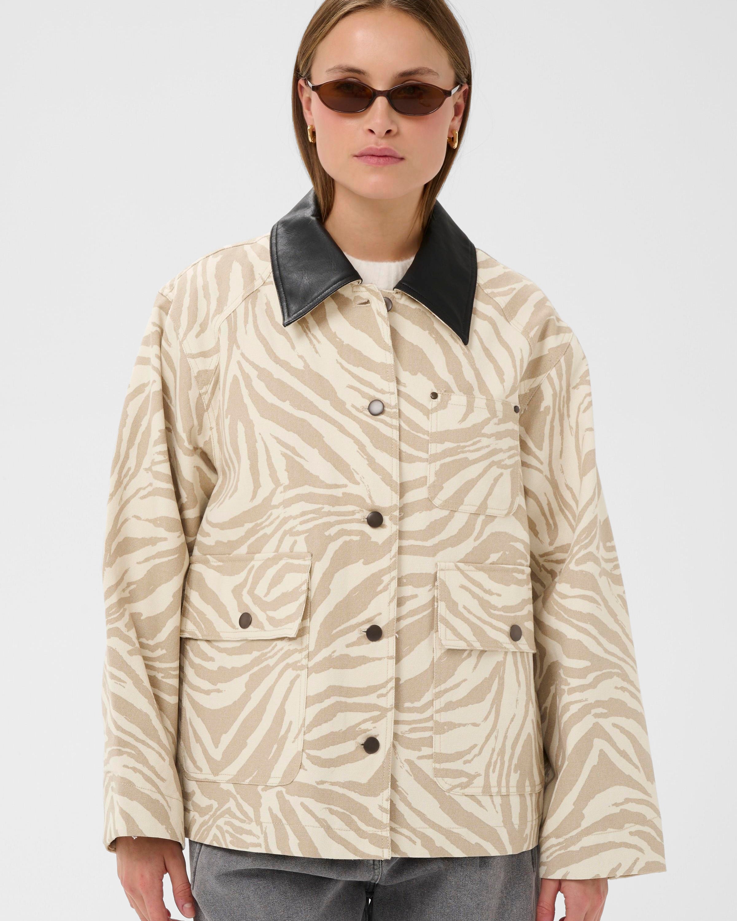 SOAKED NATALIE PRINTED JACKET - TAUPE