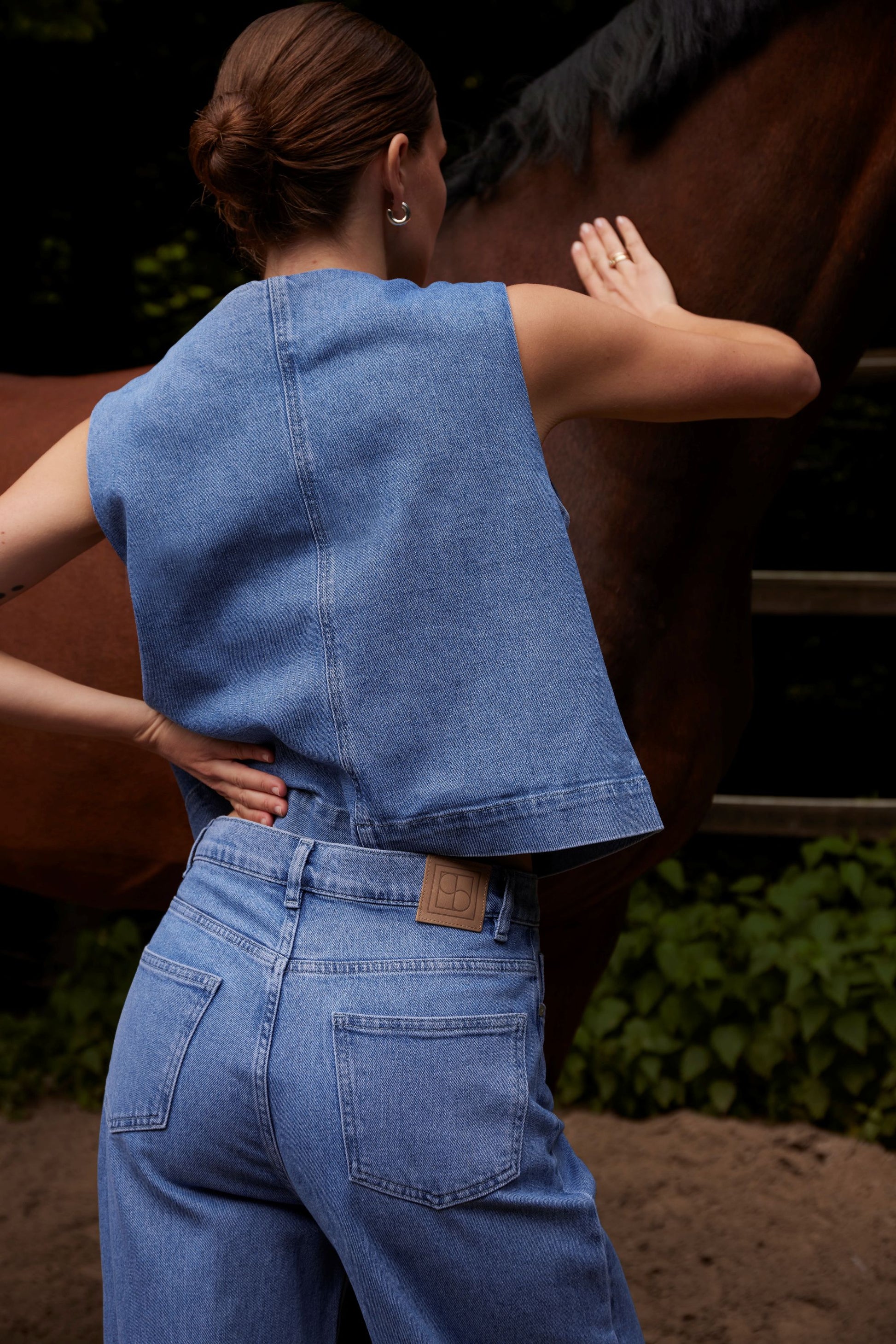 SOAKED RINATINA DENIM VEST - MEDIUM BLUE