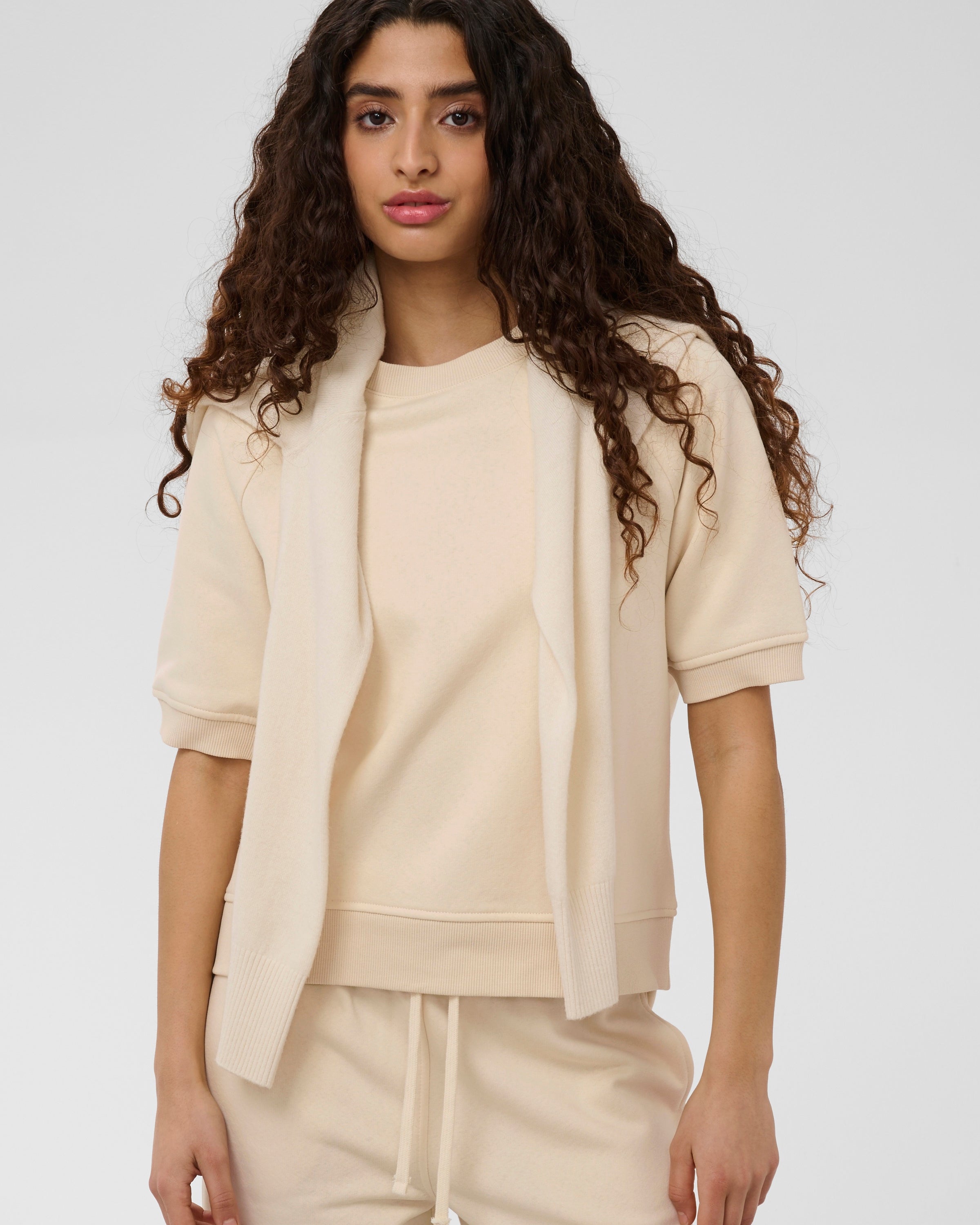 SOAKED ROLANDA SS SWEATSHIRT - OATMEAL