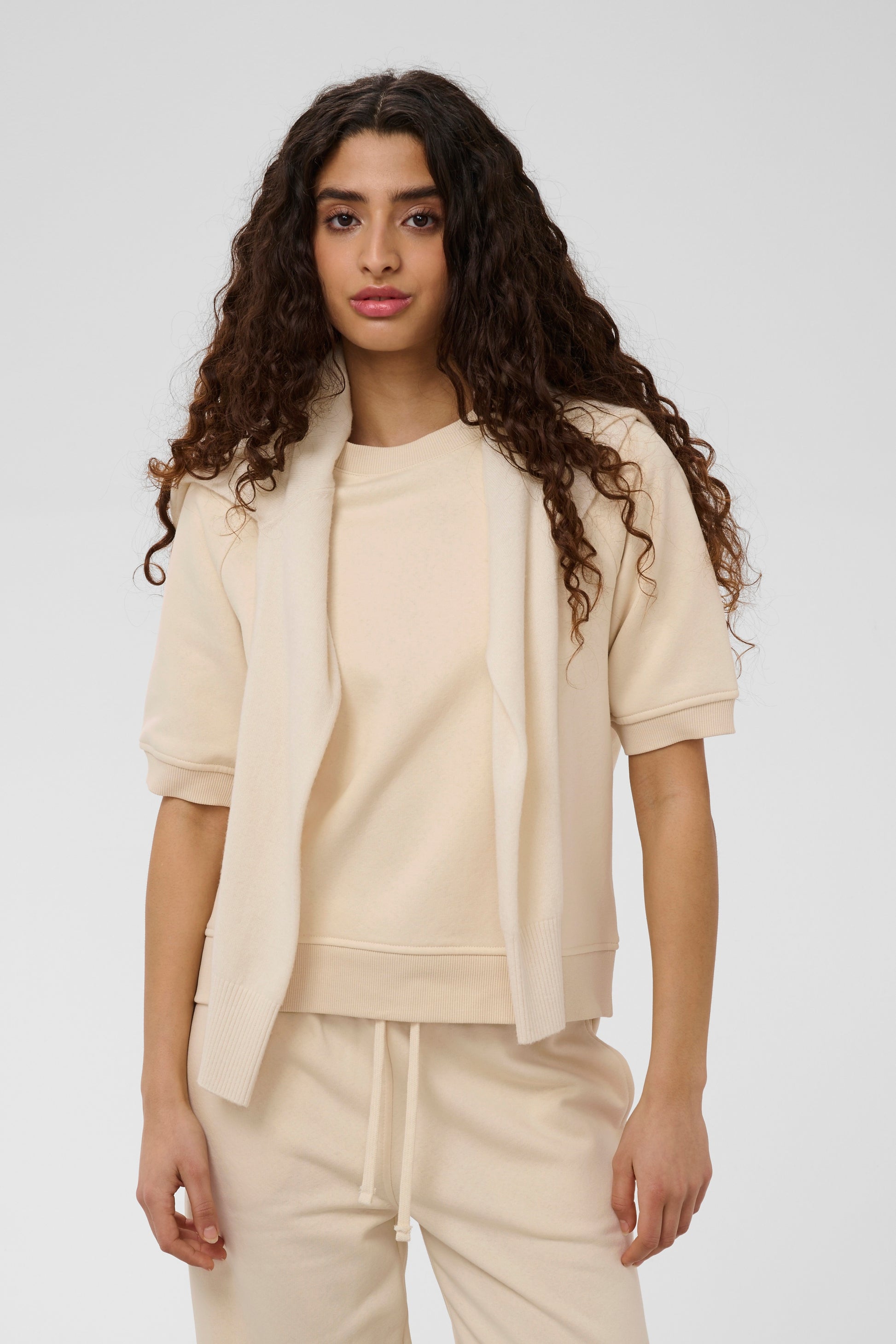 SOAKED ROLANDA SS SWEATSHIRT - OATMEAL