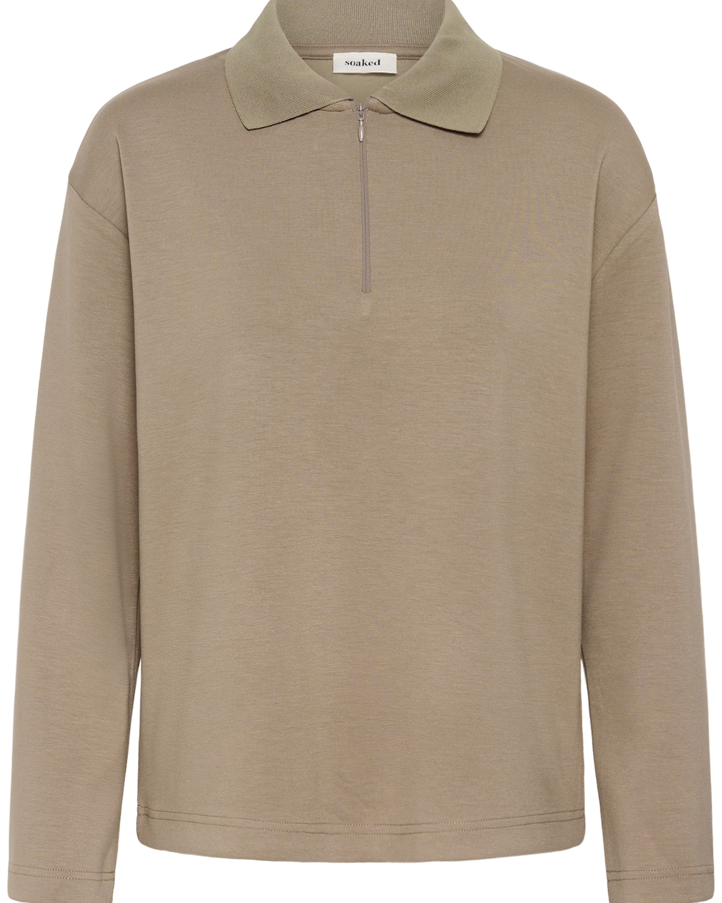 SOAKED MARIGOLD POLO SWEATSHIRT - WALNUT