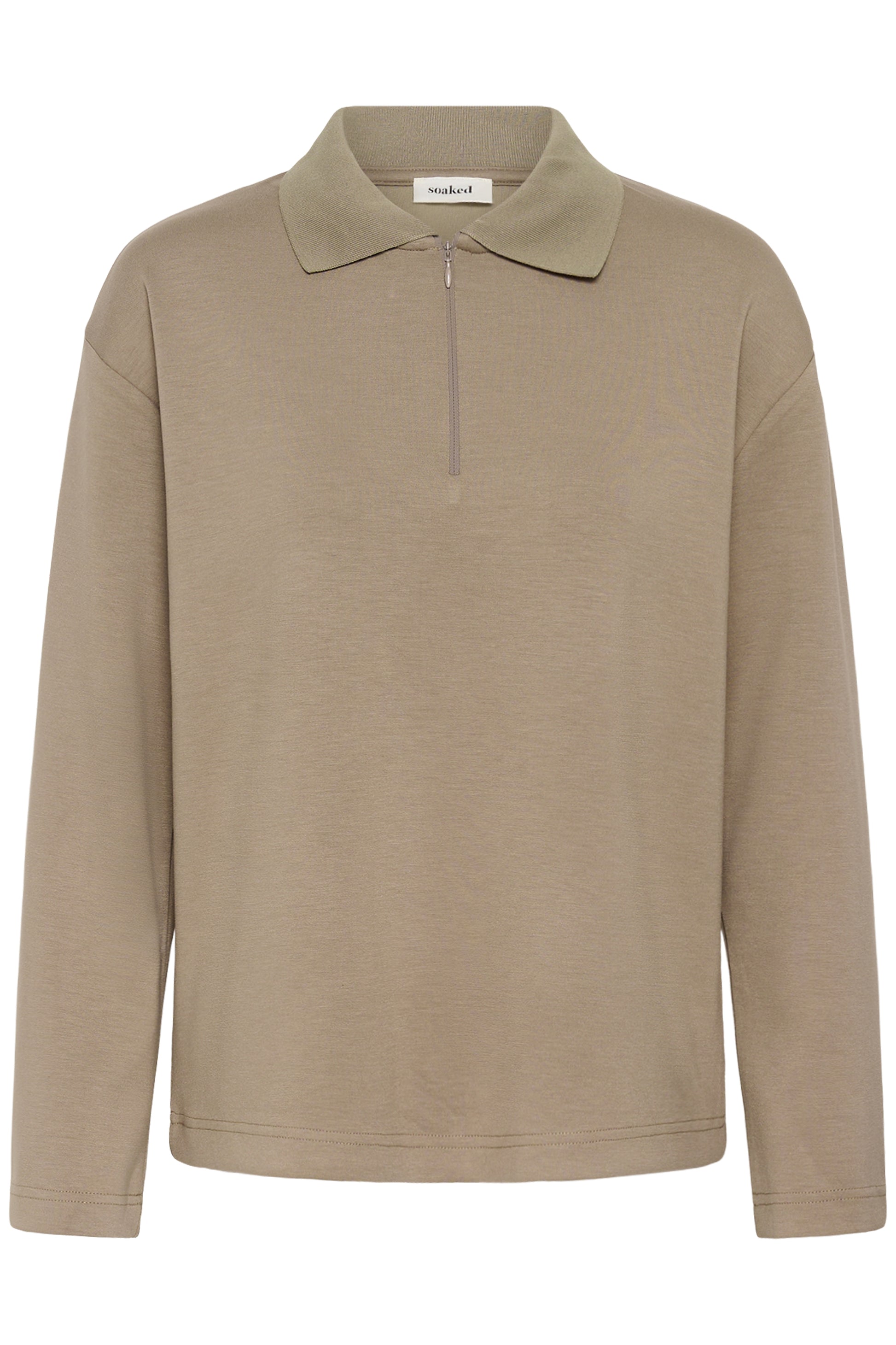 SOAKED MARIGOLD POLO SWEATSHIRT - WALNUT