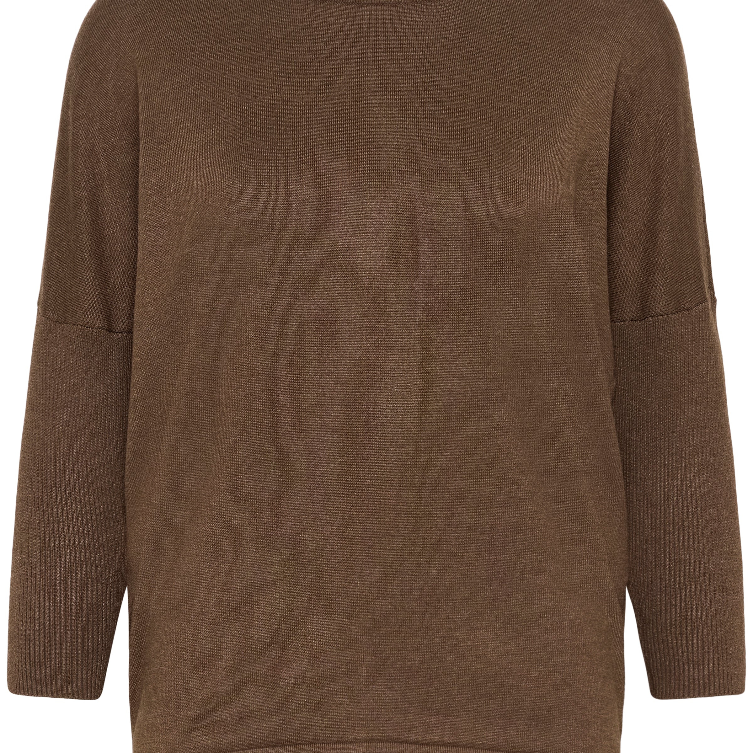 SAINT TROPEZ MILA ROUND NECK PULLOVER - FONDUE FUDGE
