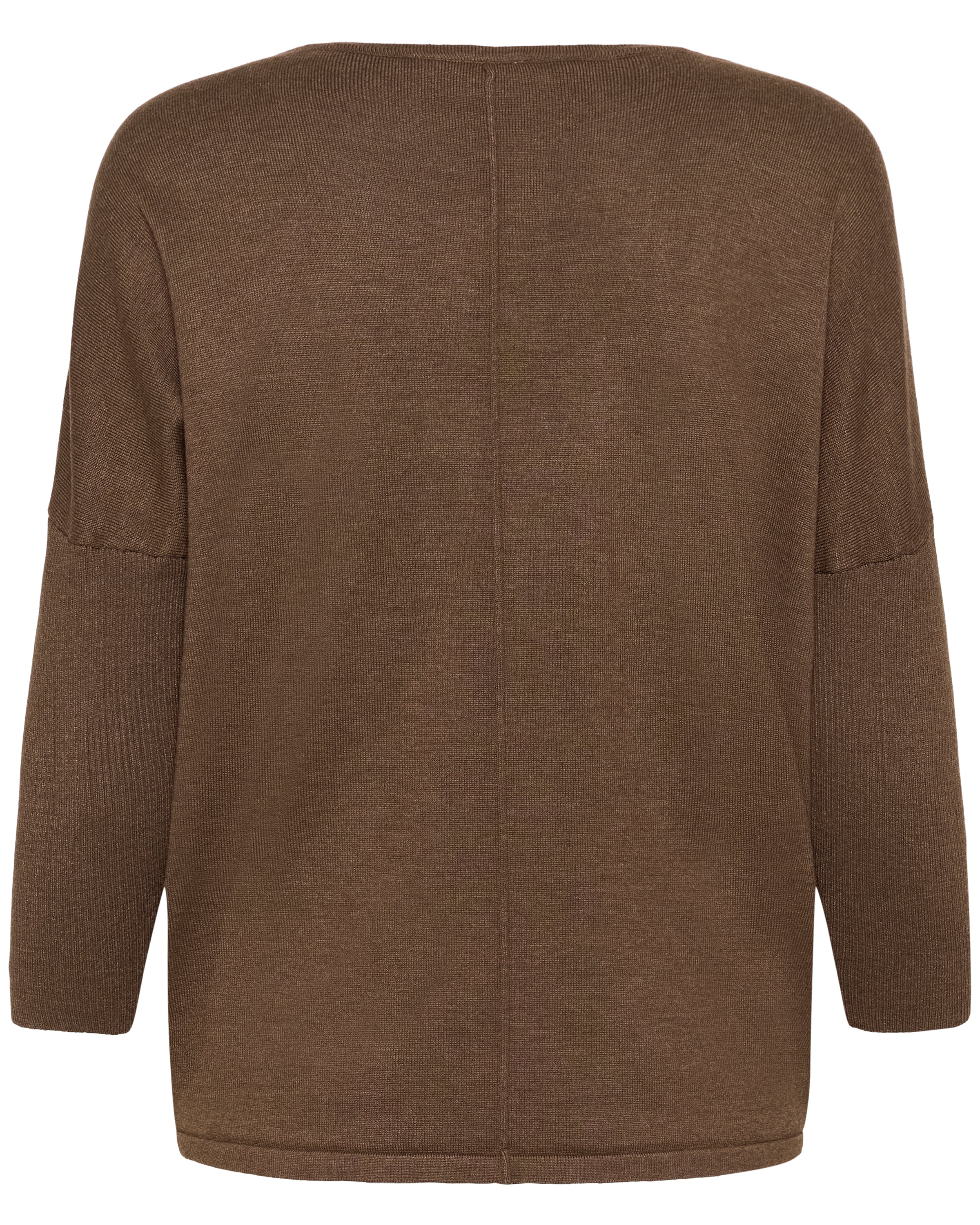 SAINT TROPEZ MILA ROUND NECK PULLOVER - FONDUE FUDGE