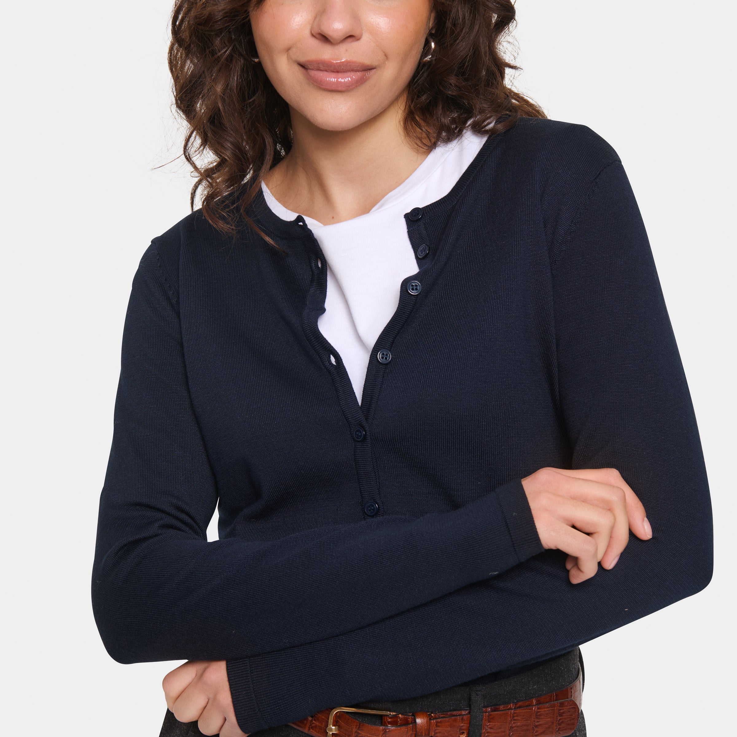 SAINT TROPEZ MILA ROUND NECK CARDIGAN - NIGHT SKY