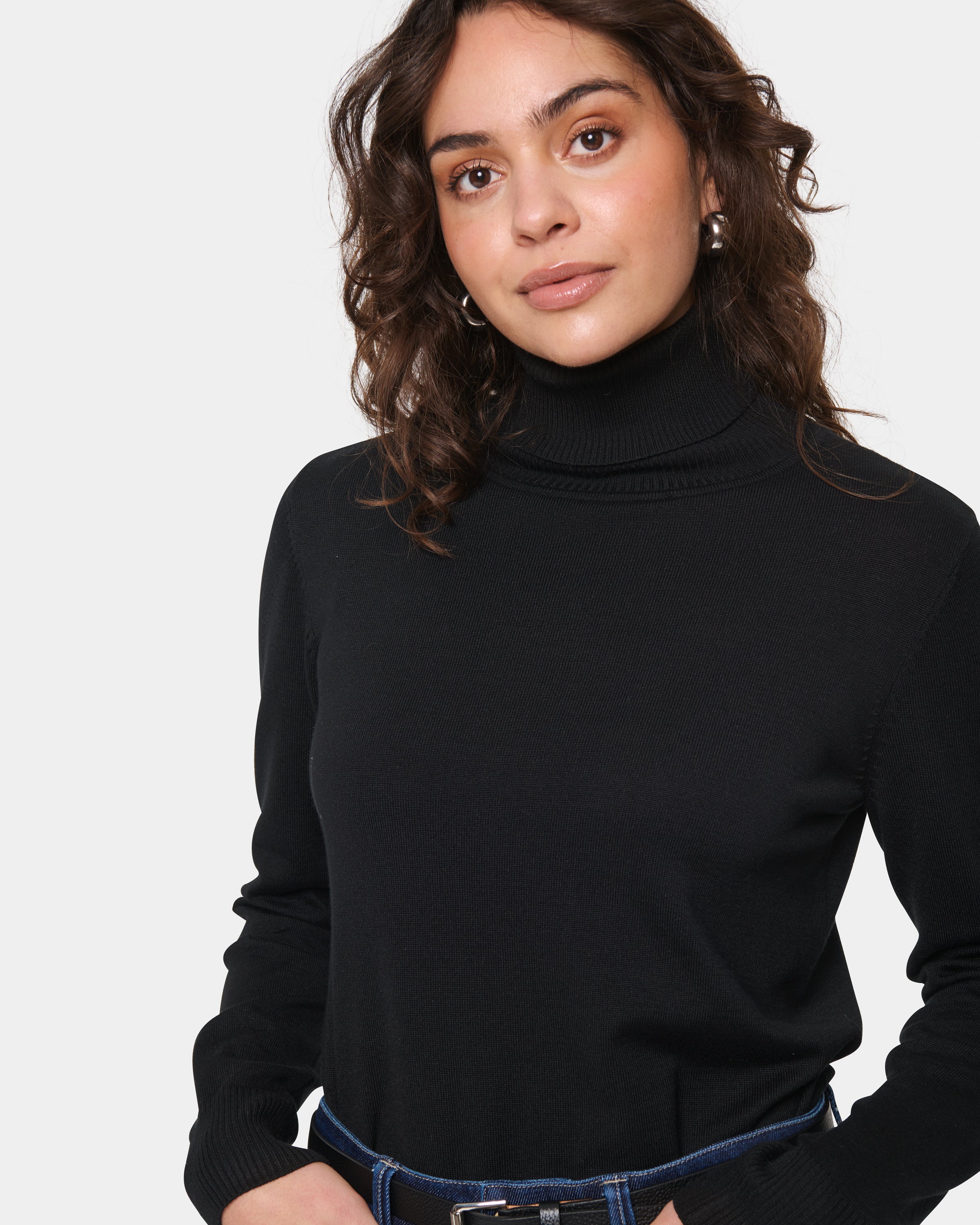 SAINT TROPEZ MILA ROLLNECK PULLOVER - BLACK