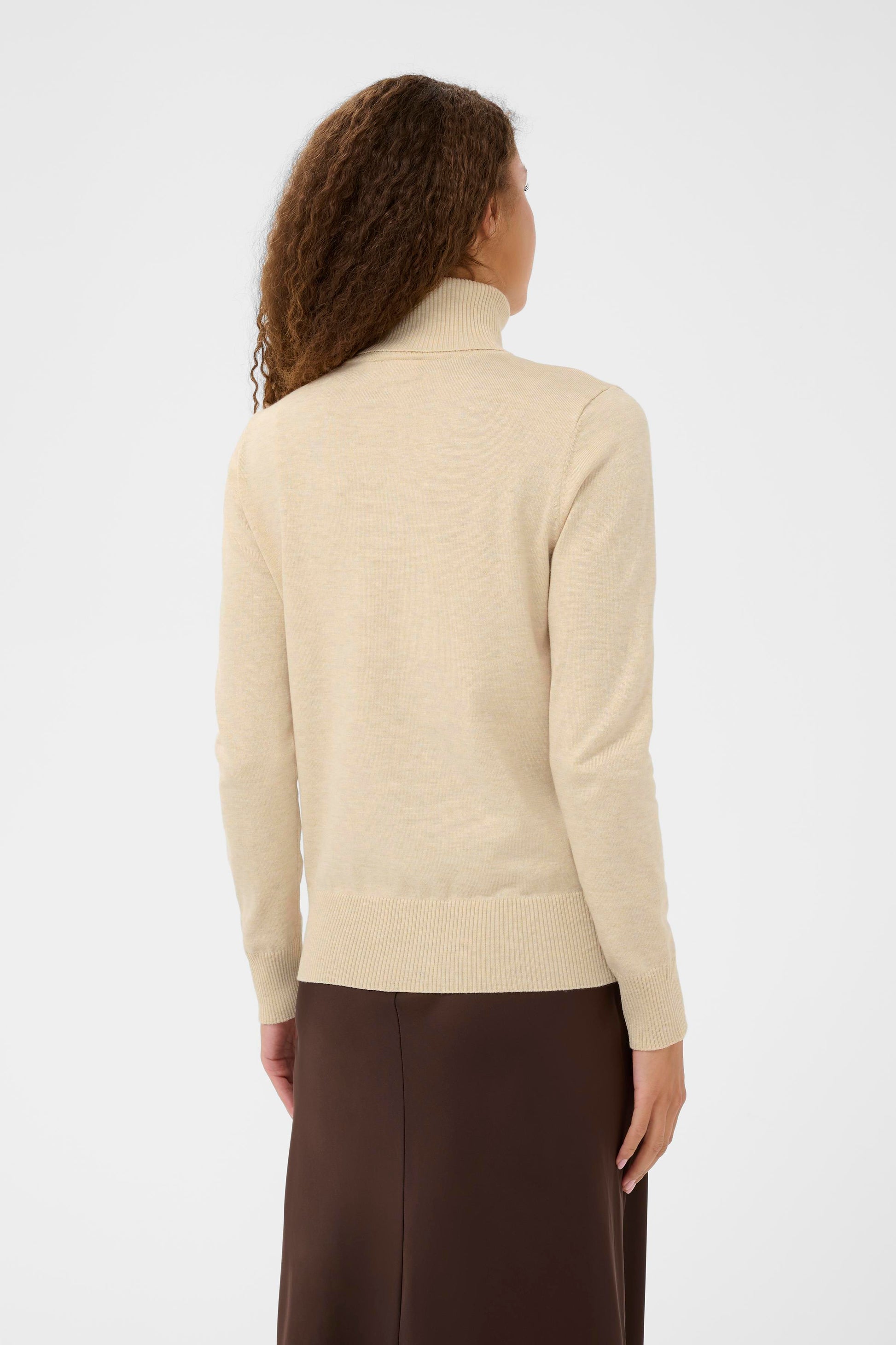 SAINT TROPEZ MILA ROLLNECK PULLOVER - BROWN RICE MELANGE