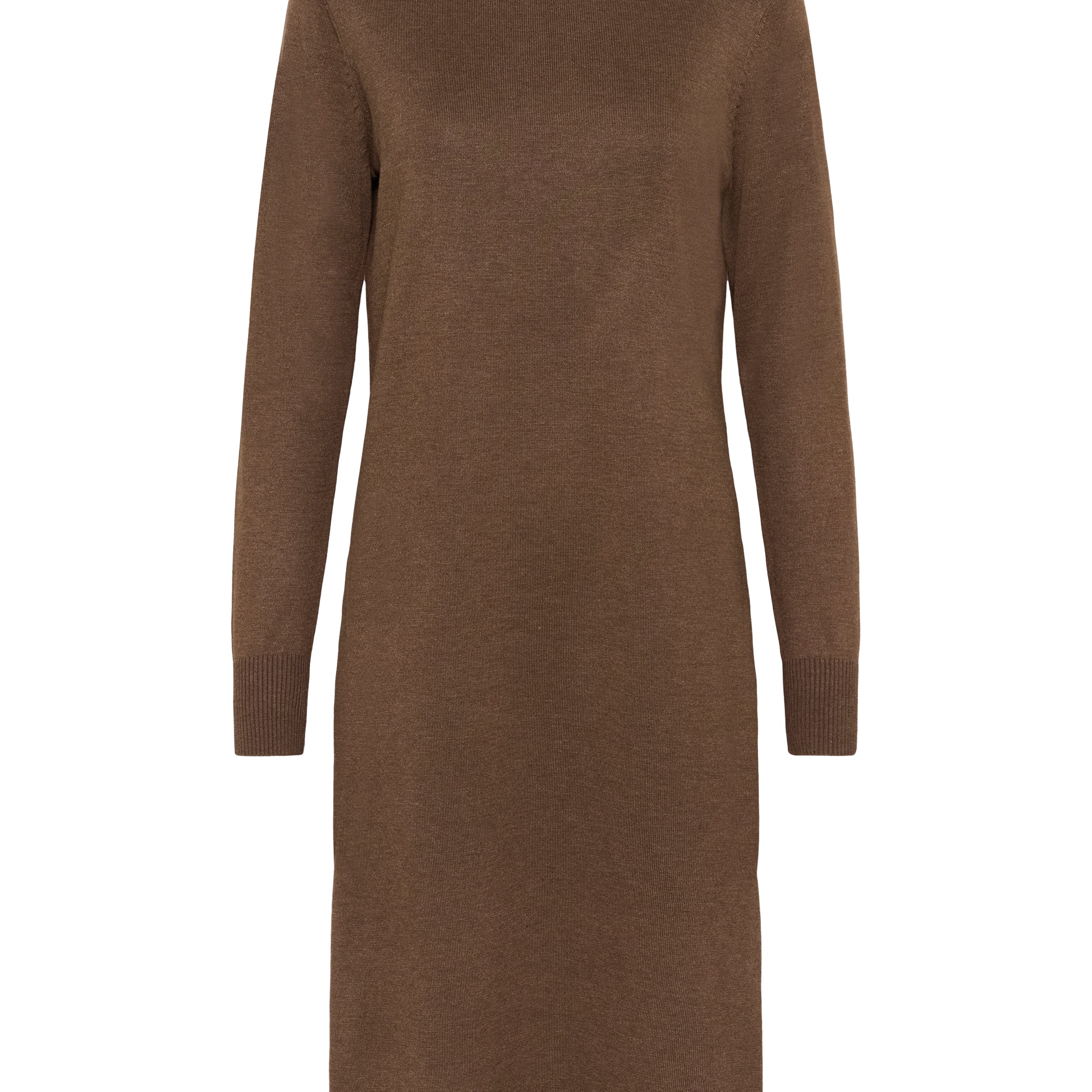 SAINT TROPEZ MILA ROLLNECK LONG DRESS - FONDUE FUDGE