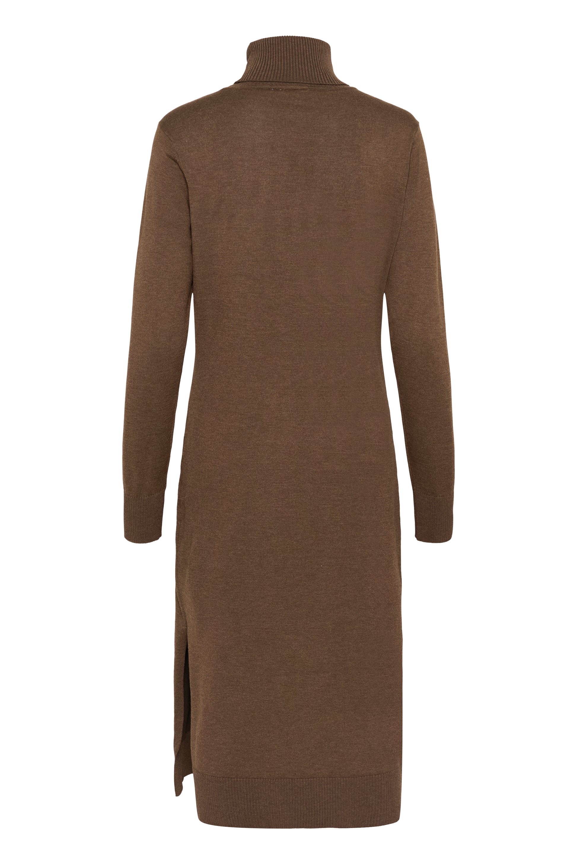 SAINT TROPEZ MILA ROLLNECK LONG DRESS - FONDUE FUDGE