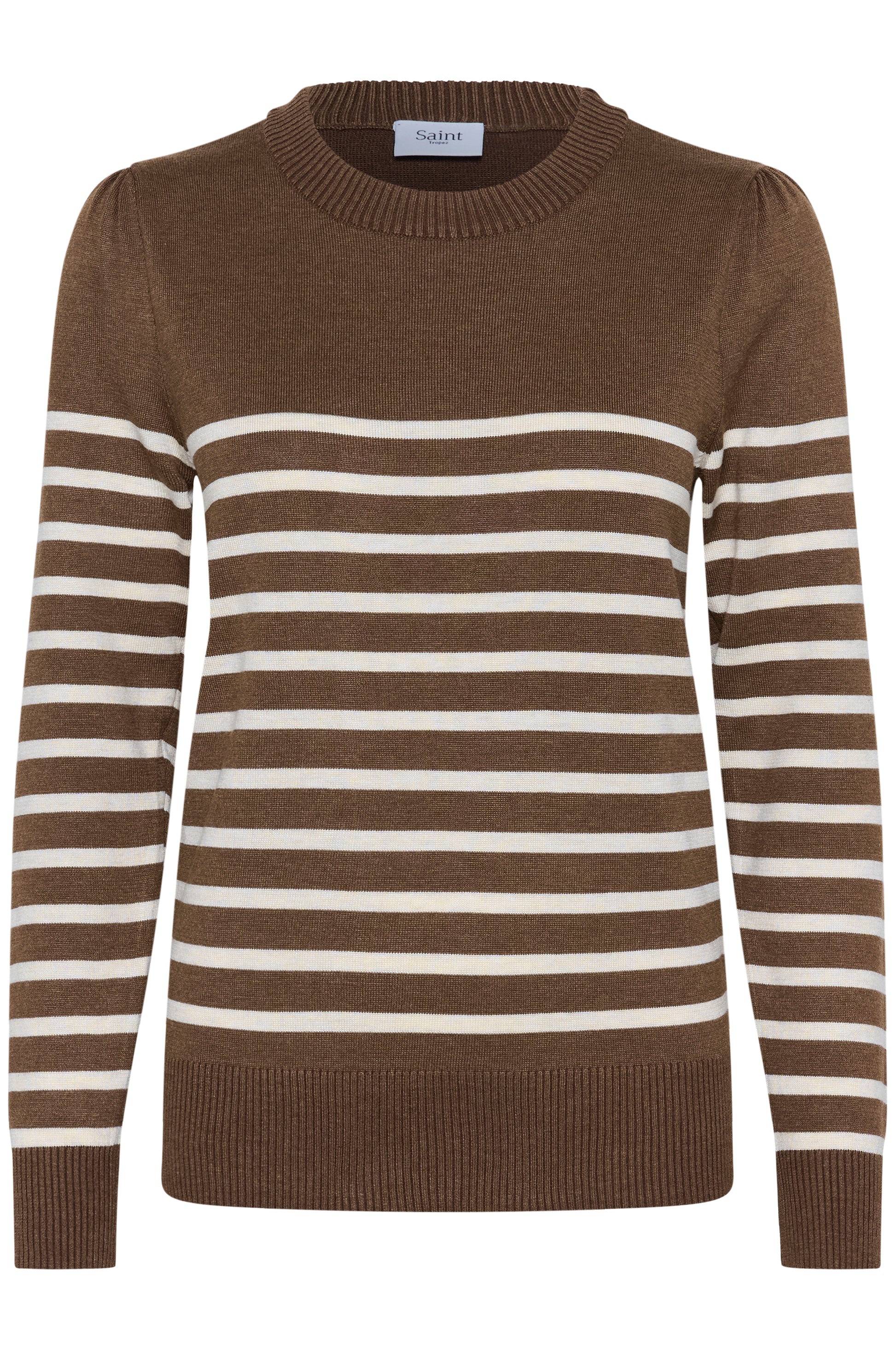 SAINT TROPEZ MILA STRIPED PULLOVER - FONDUE FUDGE - LAST SIZE XS