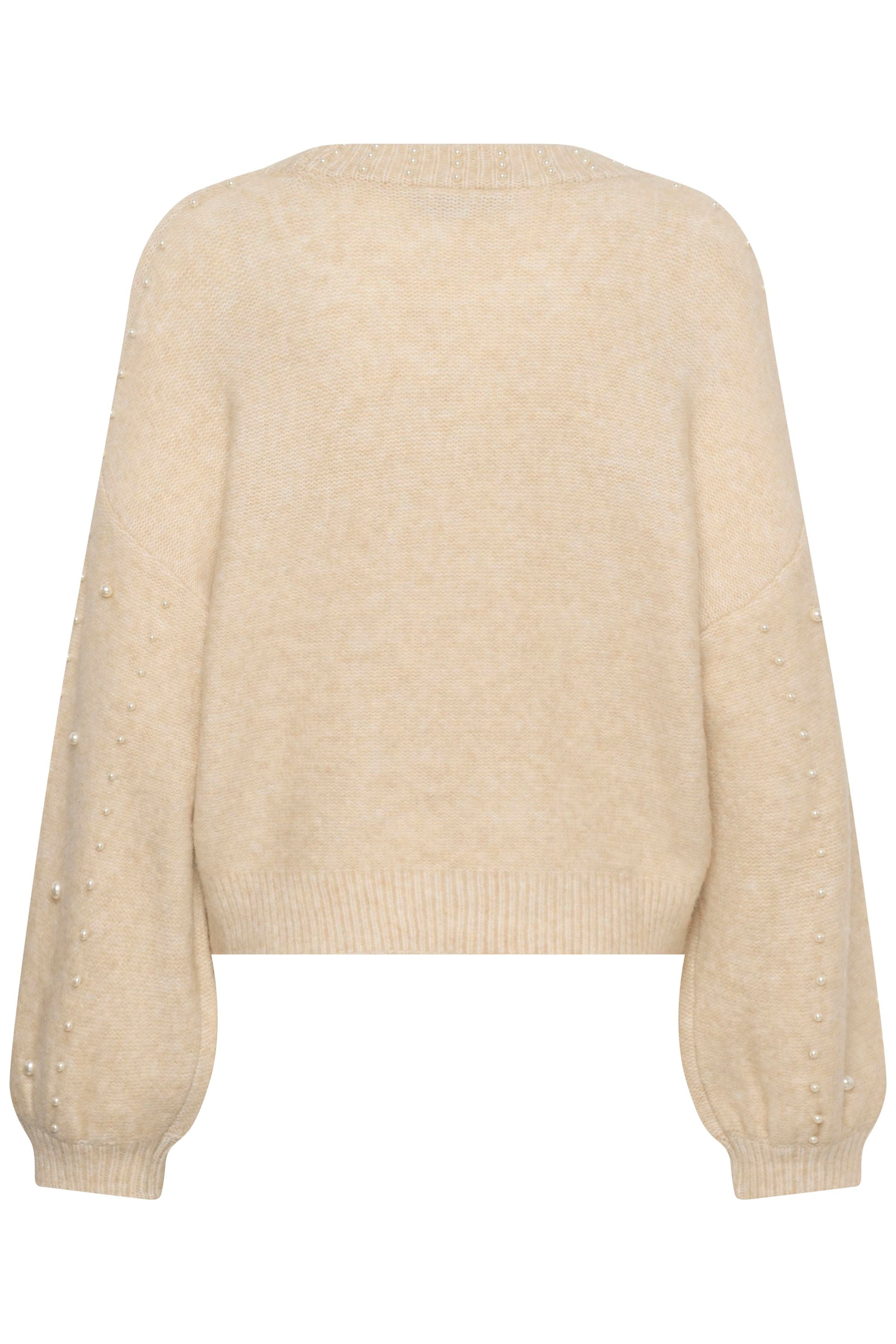 SAINT TROPEZ MADELEINE PEARL SWEATER - BROWN RICE MELANGE