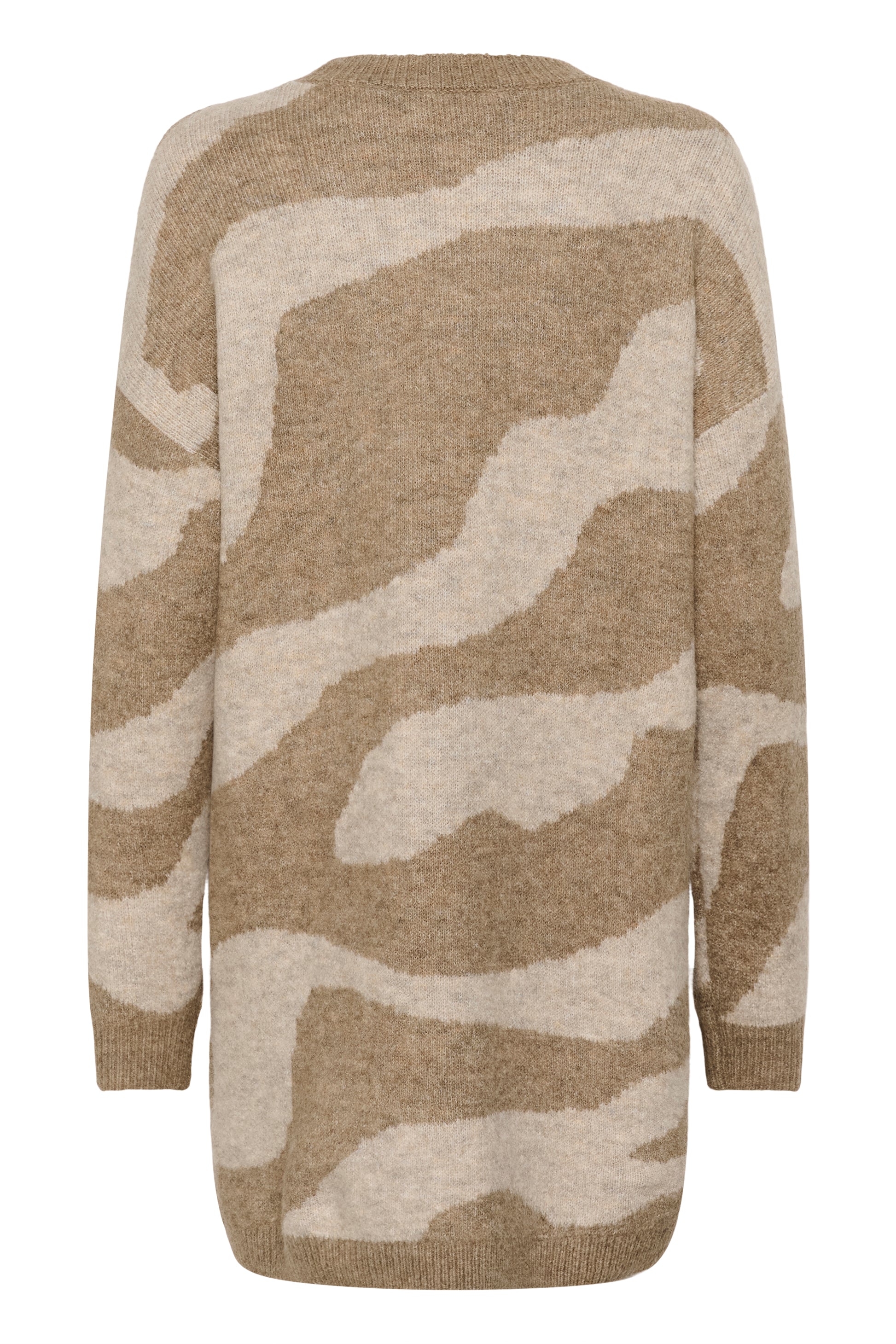 SAINT TROPEZ MALLIE PRINTED SWEATER DRESS - TIGERS EYE