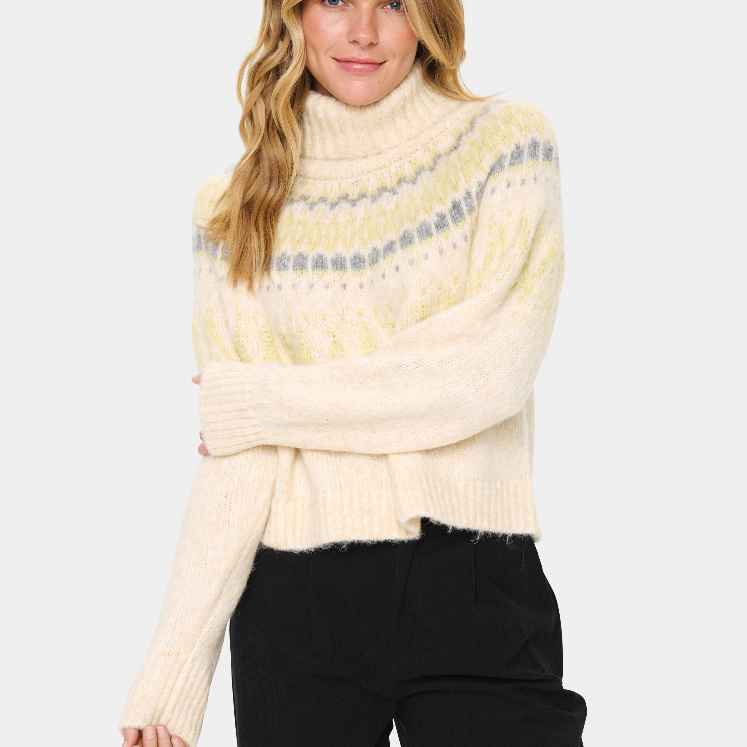SAINT TROPEZ MEGNA ROLLNECK PULLOVER - ICE MELANGE