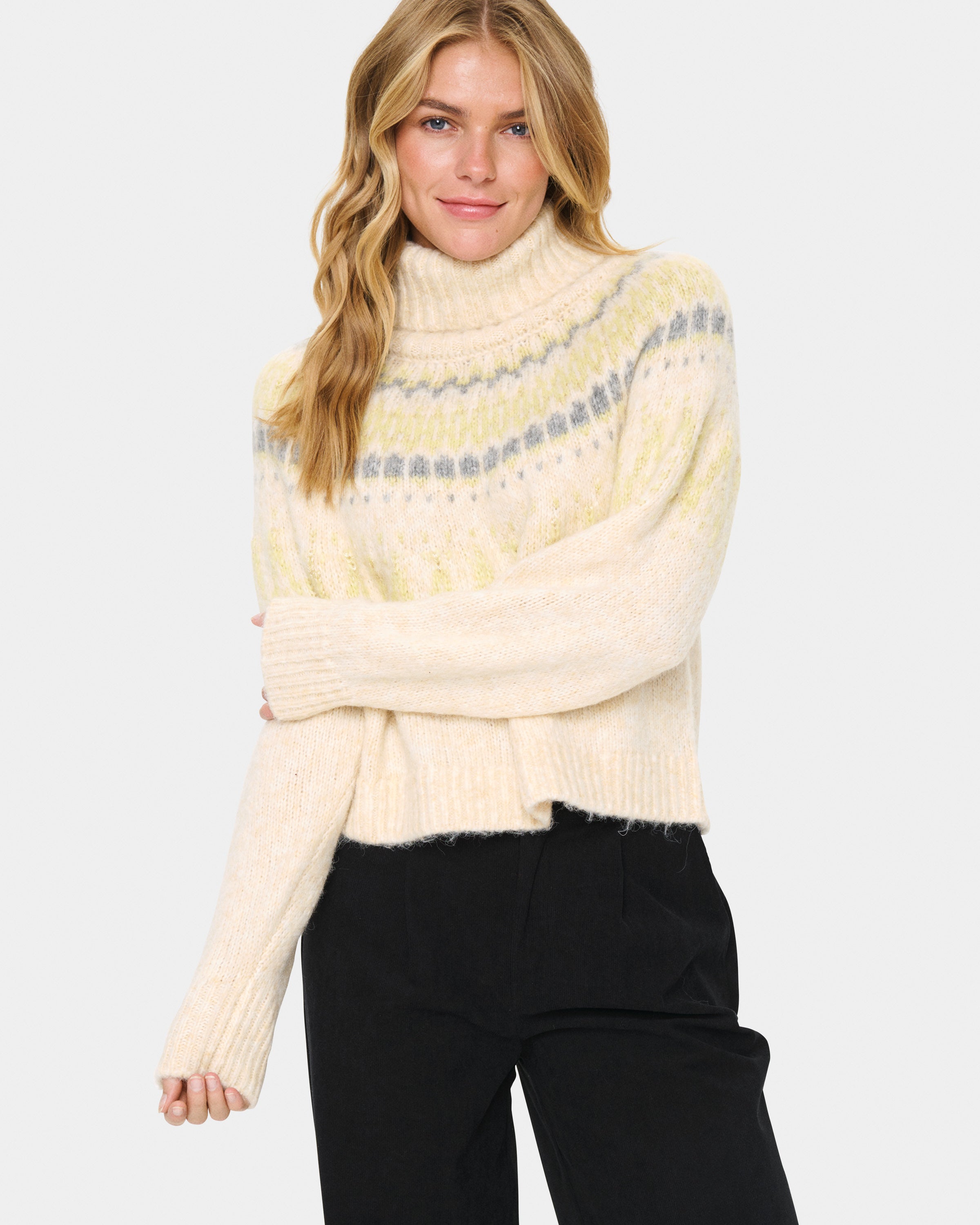SAINT TROPEZ MEGNA ROLLNECK PULLOVER - ICE MELANGE